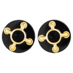 Vintage 1970er Aldo Cipullo Onyx-Ohrringe, Vintage