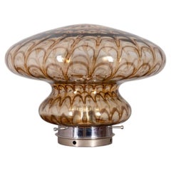 Vintage 1970s amber Murano glass table lamp, Italian design