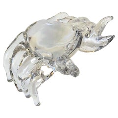 Vintage 1970s Art Glass Crab Signed by Lyn