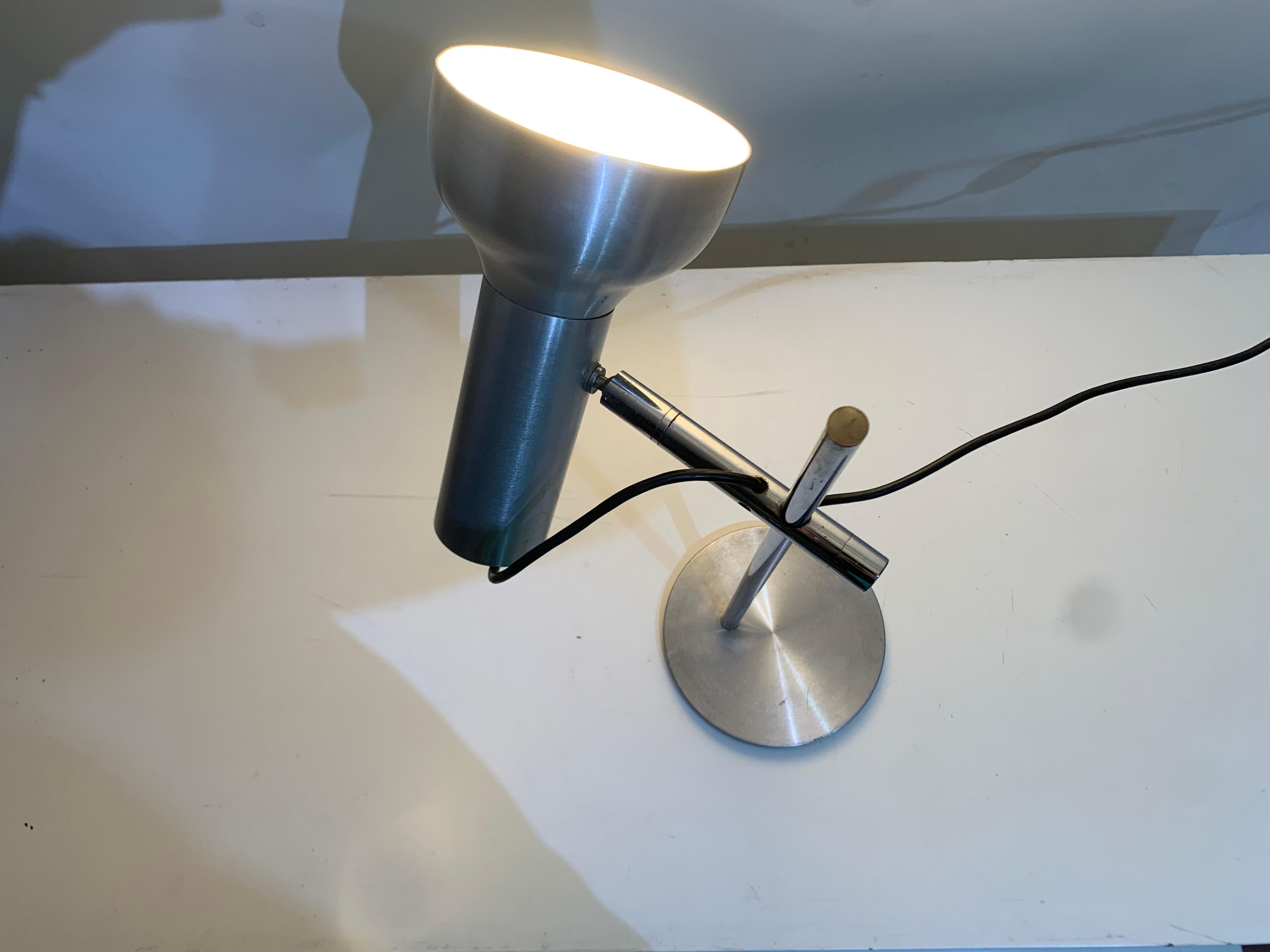 Brushed Vintage 1970’s Articulated Desk Lamp For Sale