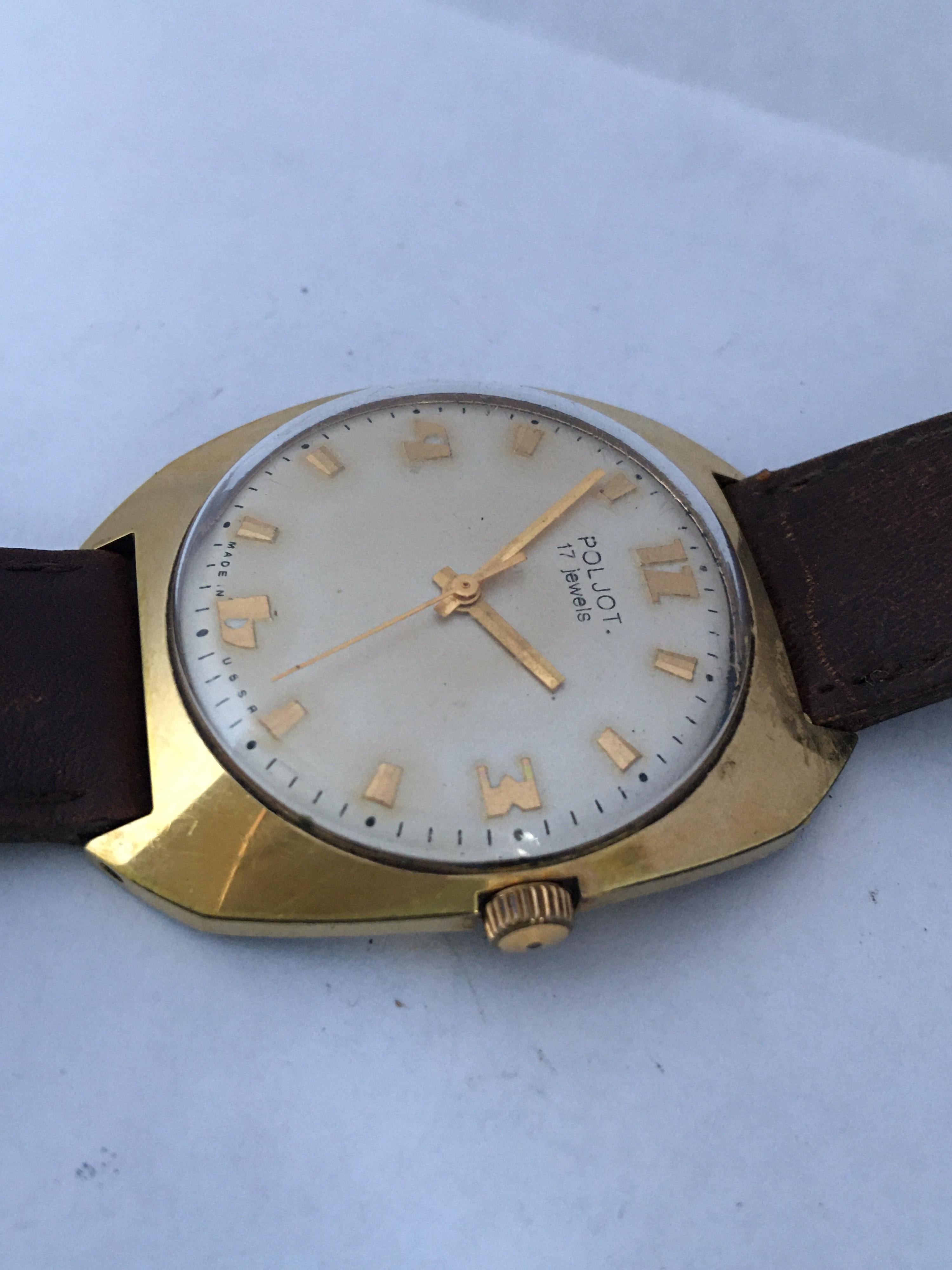 Vintage 1970s AU20 Gold-Plated POLJOT Mechanical Watch 3