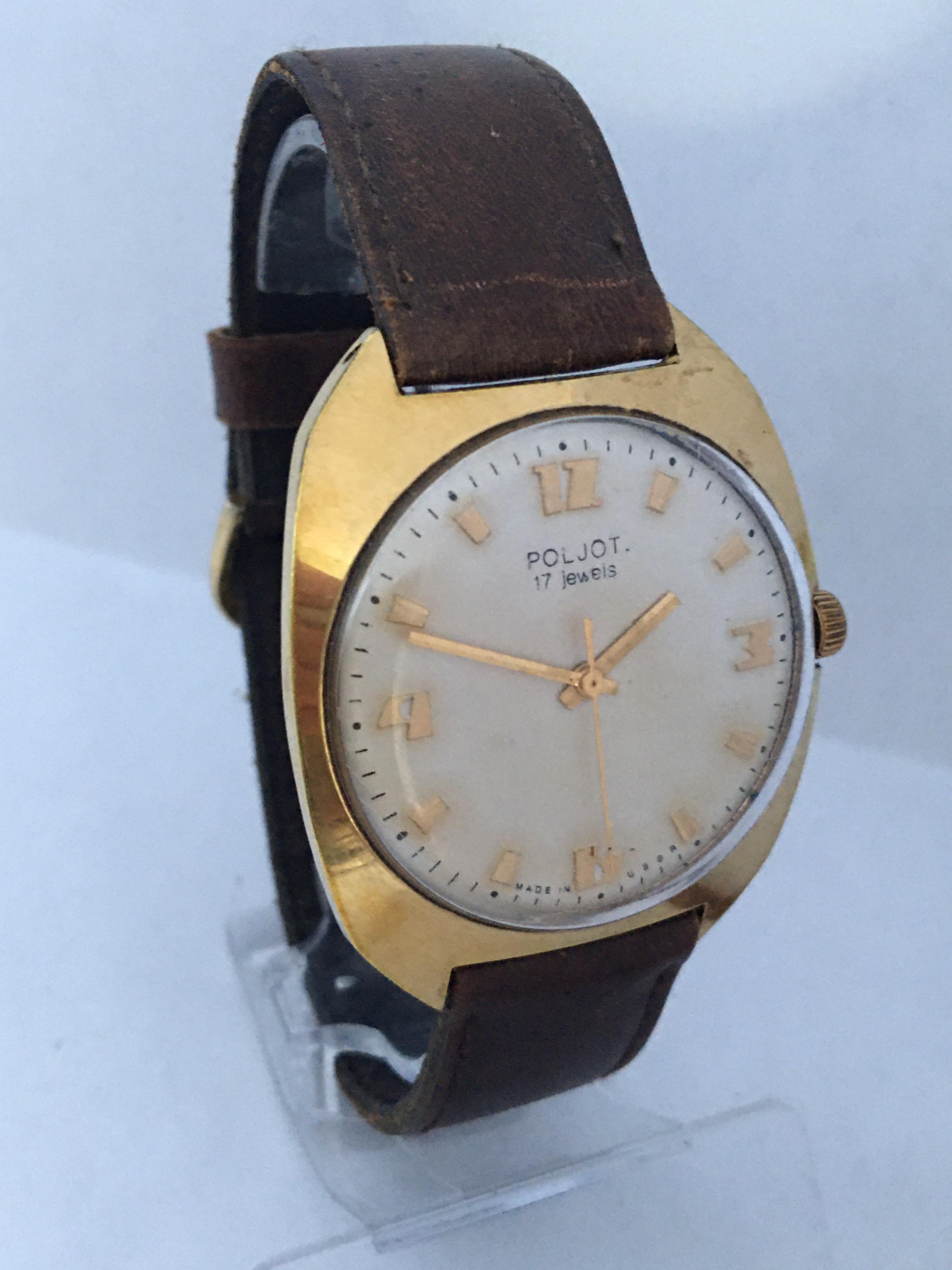 Vintage 1970s AU20 Gold-Plated POLJOT Mechanical Watch 4