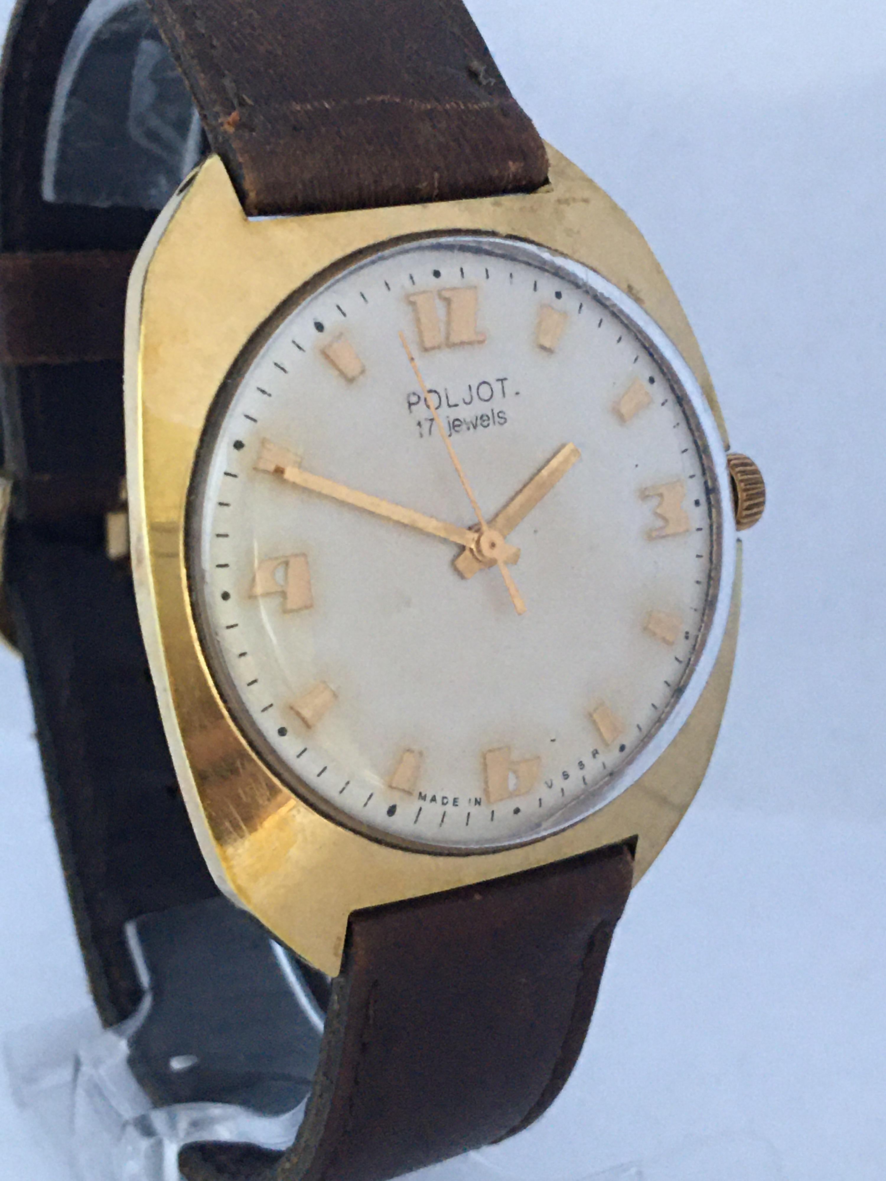 Vintage 1970s AU20 Gold-Plated POLJOT Mechanical Watch 5