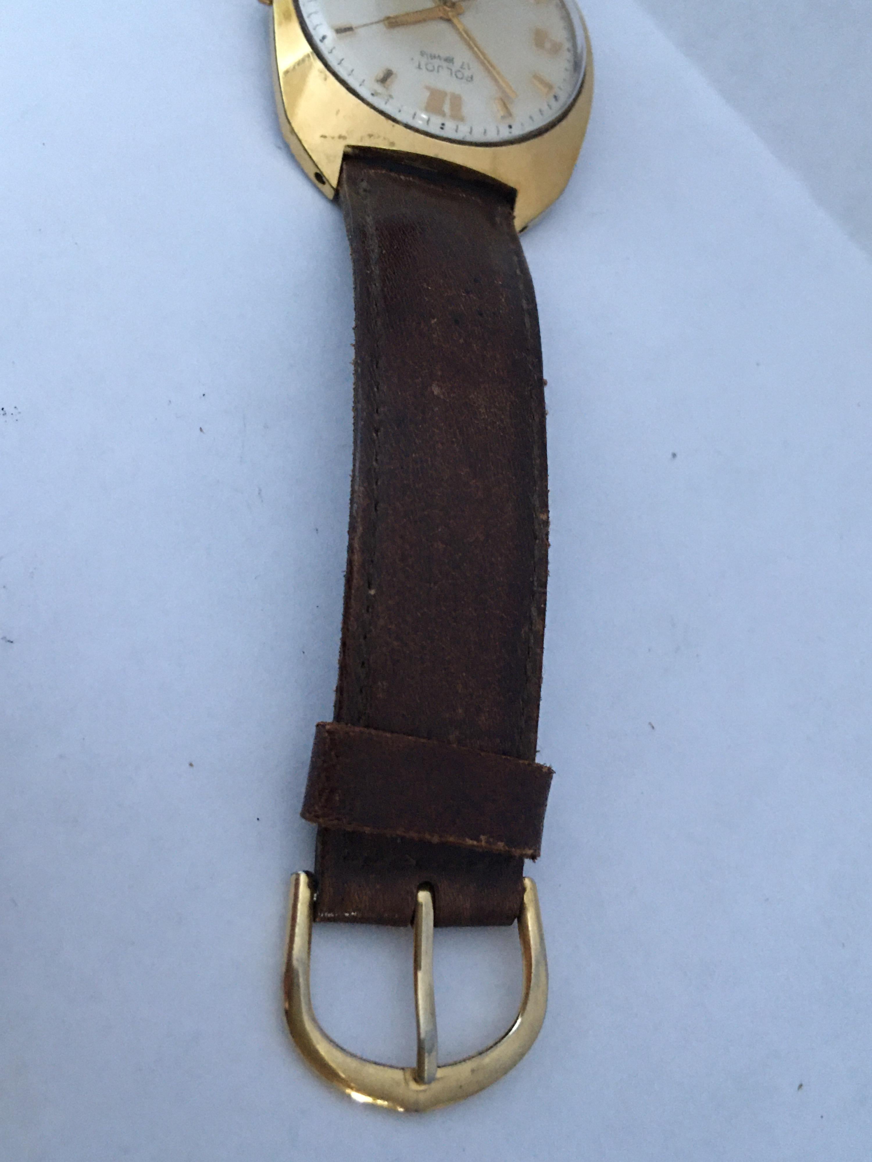 Women's or Men's Vintage 1970s AU20 Gold-Plated POLJOT Mechanical Watch