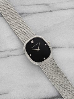 Vintage 1970s Audemars Piguet Ellipse 18K WG Manual Black Diamond Dial 29 mm