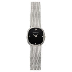 Vintage 1970s Audemars Piguet Ellipse 18K WG Manual Black Diamond Dial 29 mm