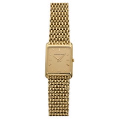 Vintage 1970s Audemars Piguet Tank 18K Yellow Gold Champagne Dial Quartz 28 mm