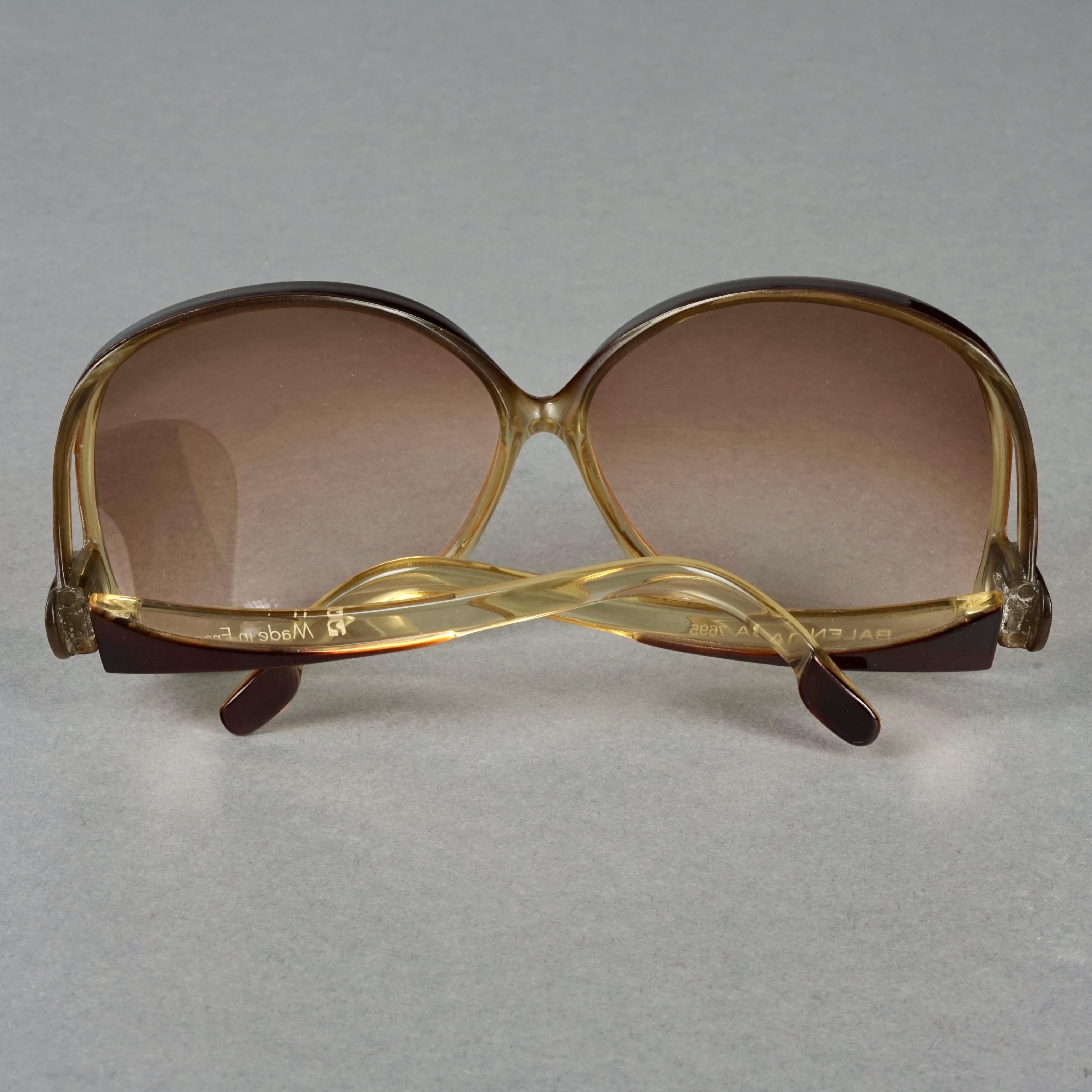 Vintage 1970s BALENCIAGA Oversized Two Tone Sunglasses In Excellent Condition In Kingersheim, Alsace