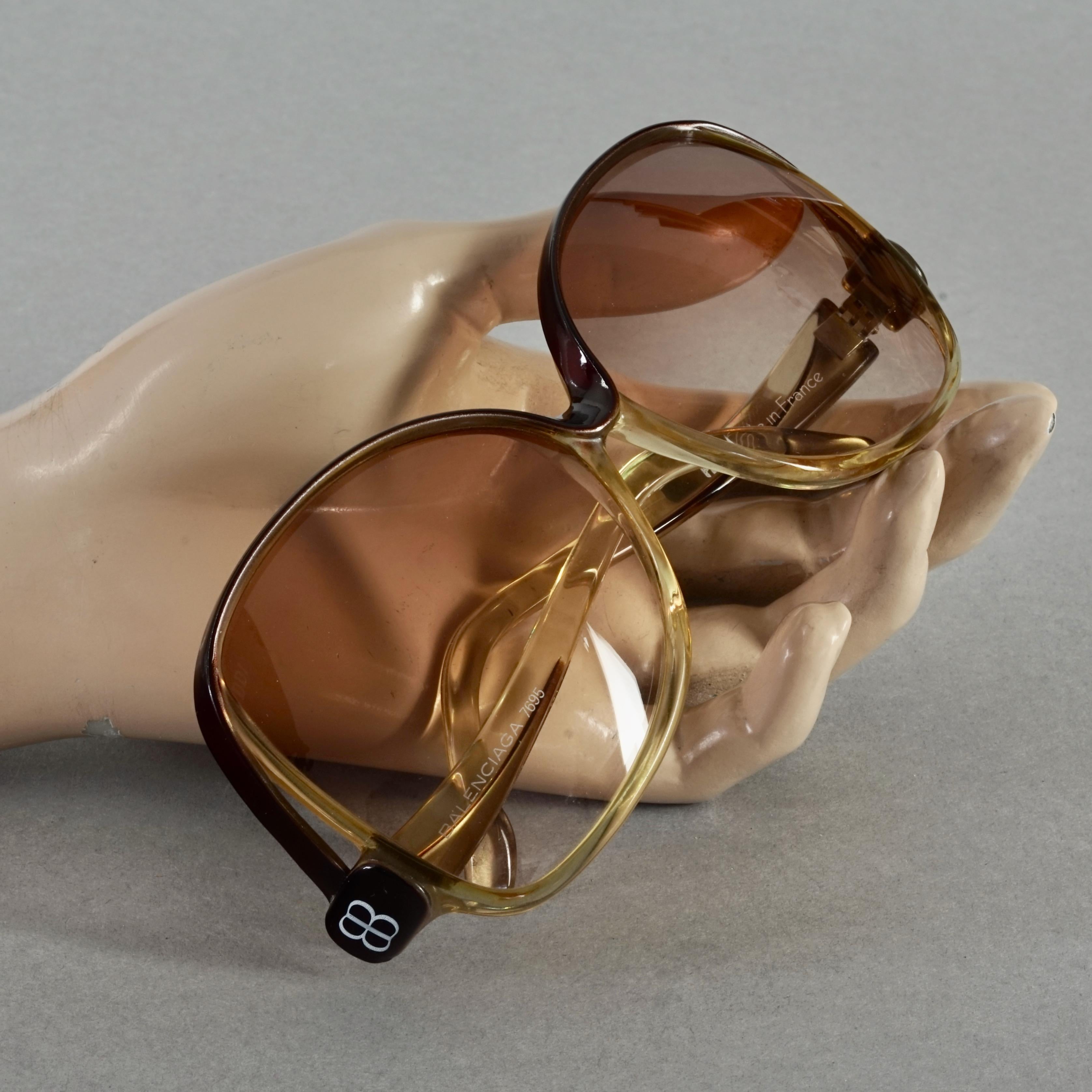 Women's Vintage 1970s BALENCIAGA Oversized Two Tone Sunglasses