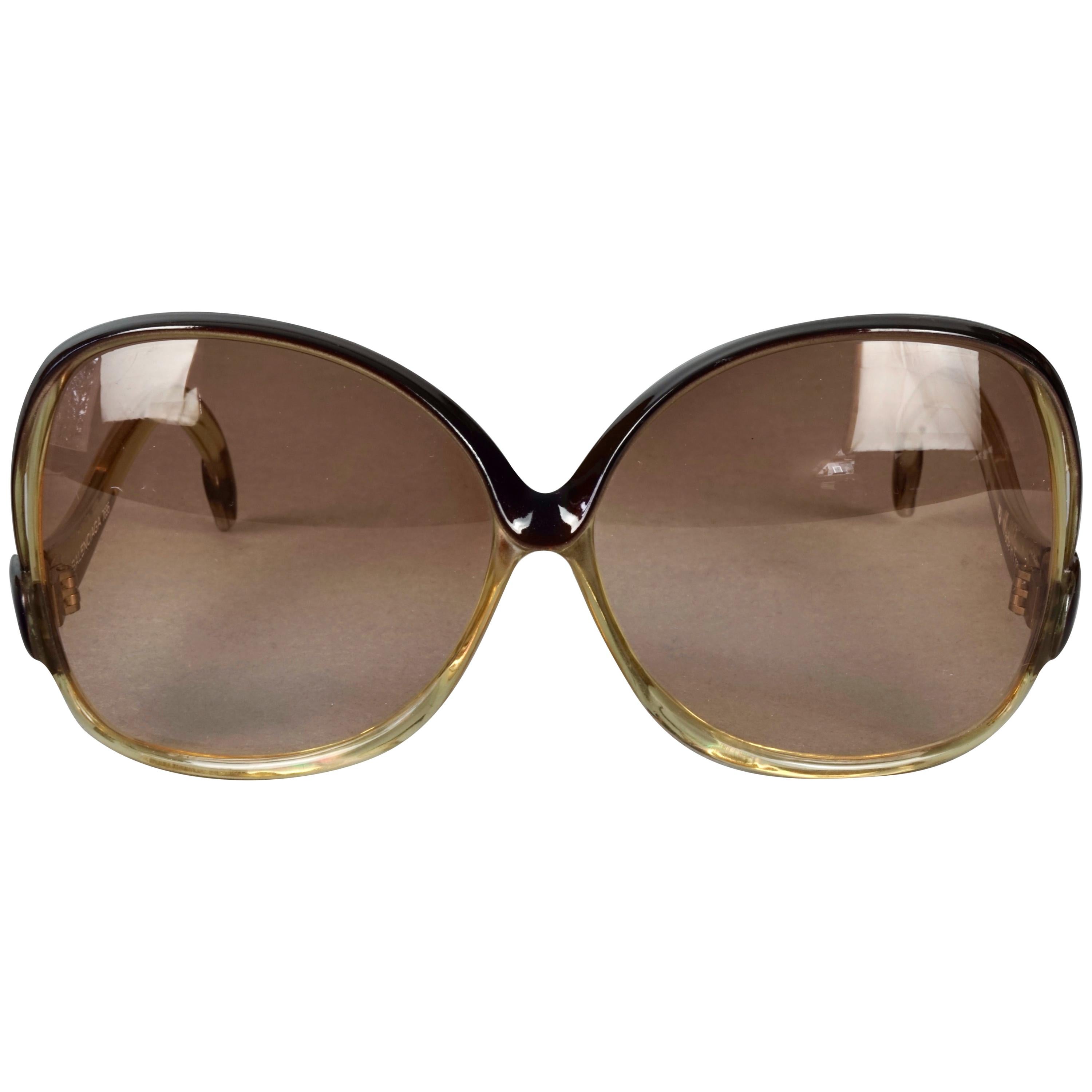 Vintage 1970s BALENCIAGA Oversized Two Tone Sunglasses
