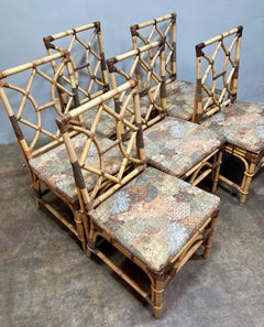 Vintage 1970's Bamboo Dining Chairs (Set of 6)