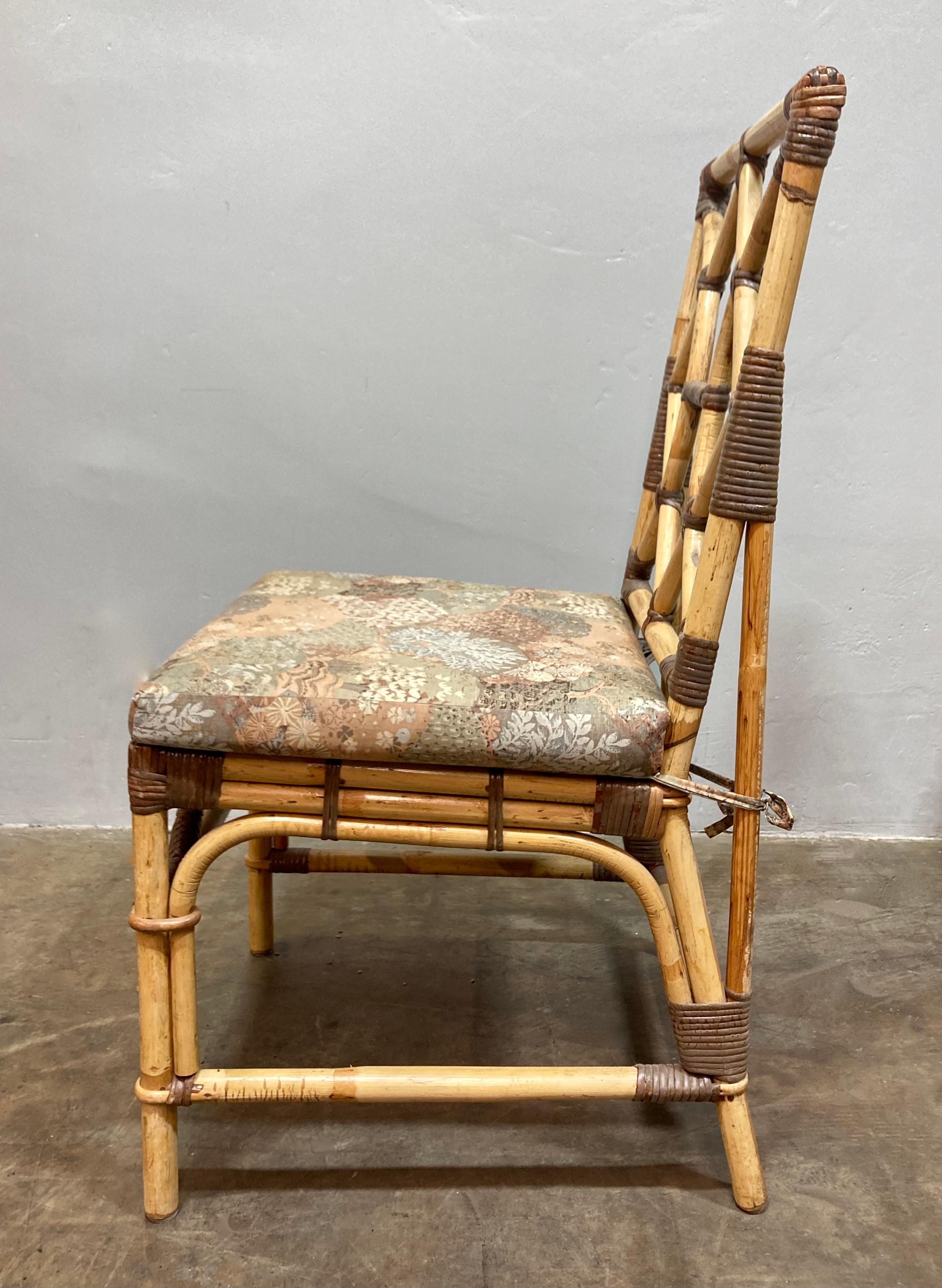 Chippendale Sedie da pranzo in bambù vintage anni '70 (set di 6) in vendita