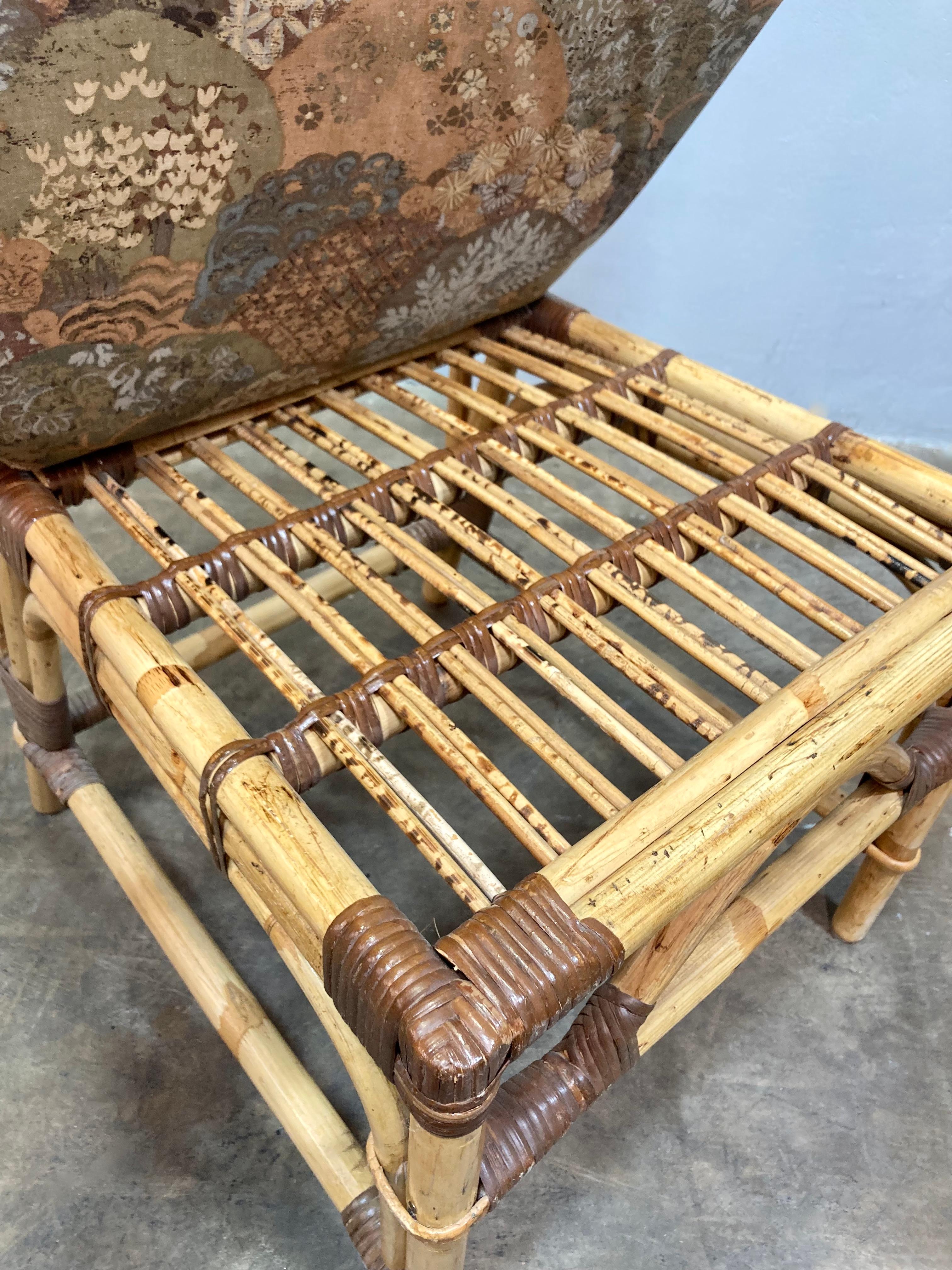 Sedie da pranzo in bambù vintage anni '70 (set di 6) in vendita 1