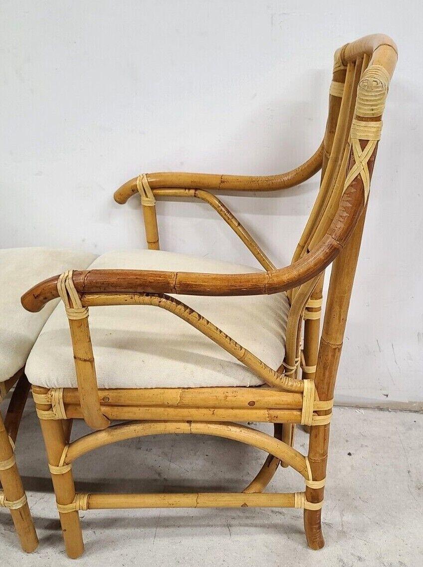 Vintage 1970s Bamboo Rattan Chairs, Set of 4 For Sale 3