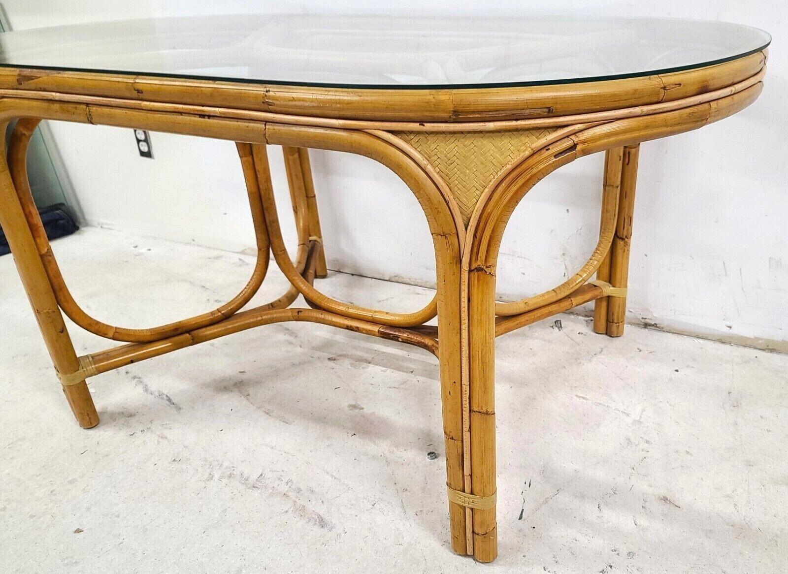 bamboo table with glass top