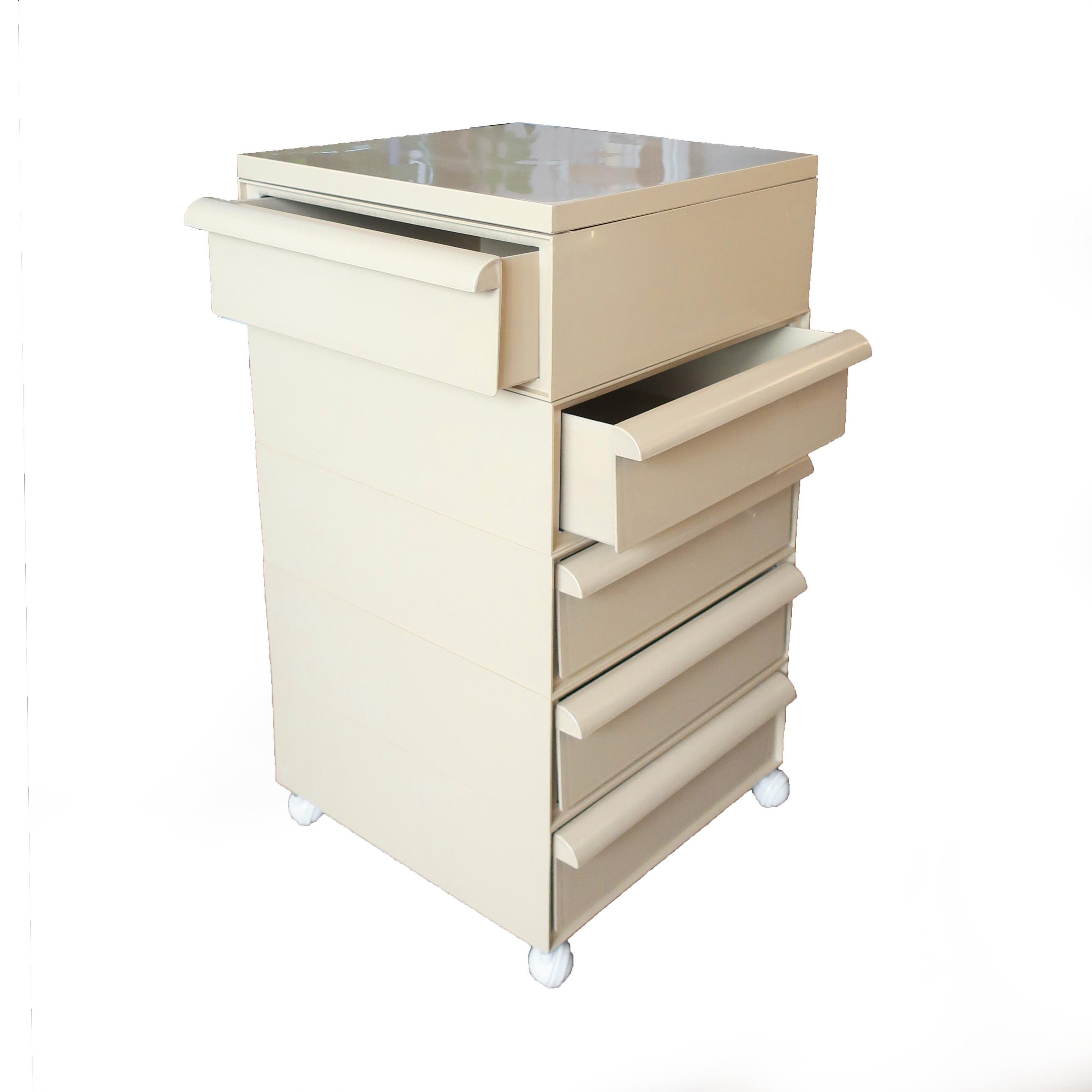 Plastic Vintage 1970s Beige Stacking Drawers by Simon Fussell for Kartell