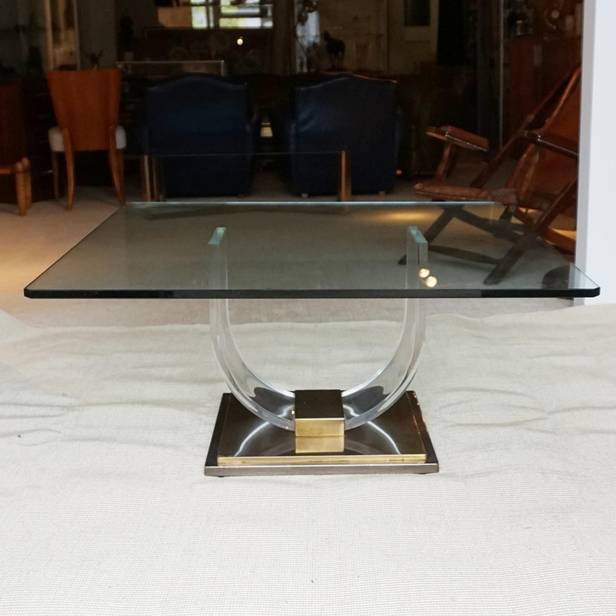 Mid-Century Modern Table basse vintage Belgo Chrom des années 1970, design belge en vente