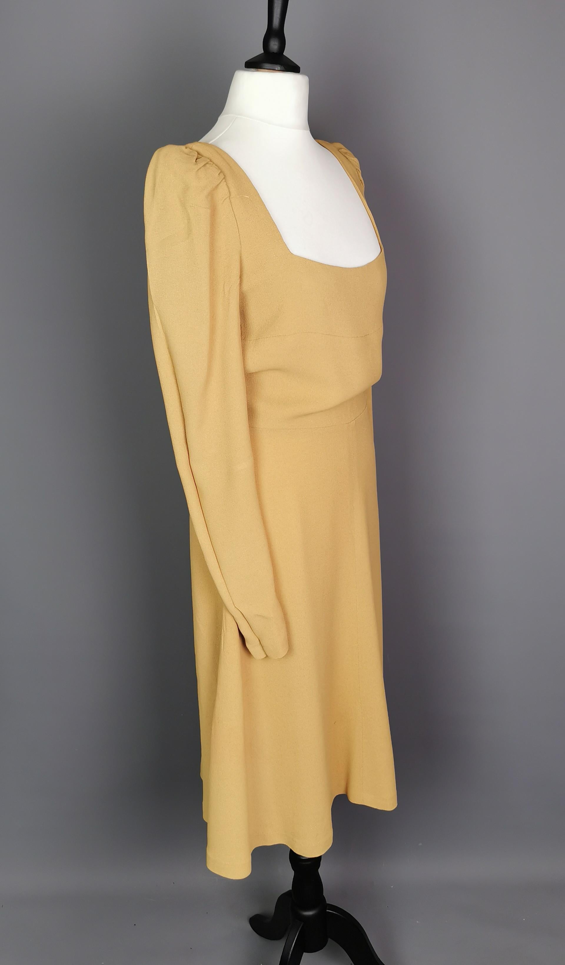 Vintage 1970s Biba dress, mustard Yellow Biba For Sale 7