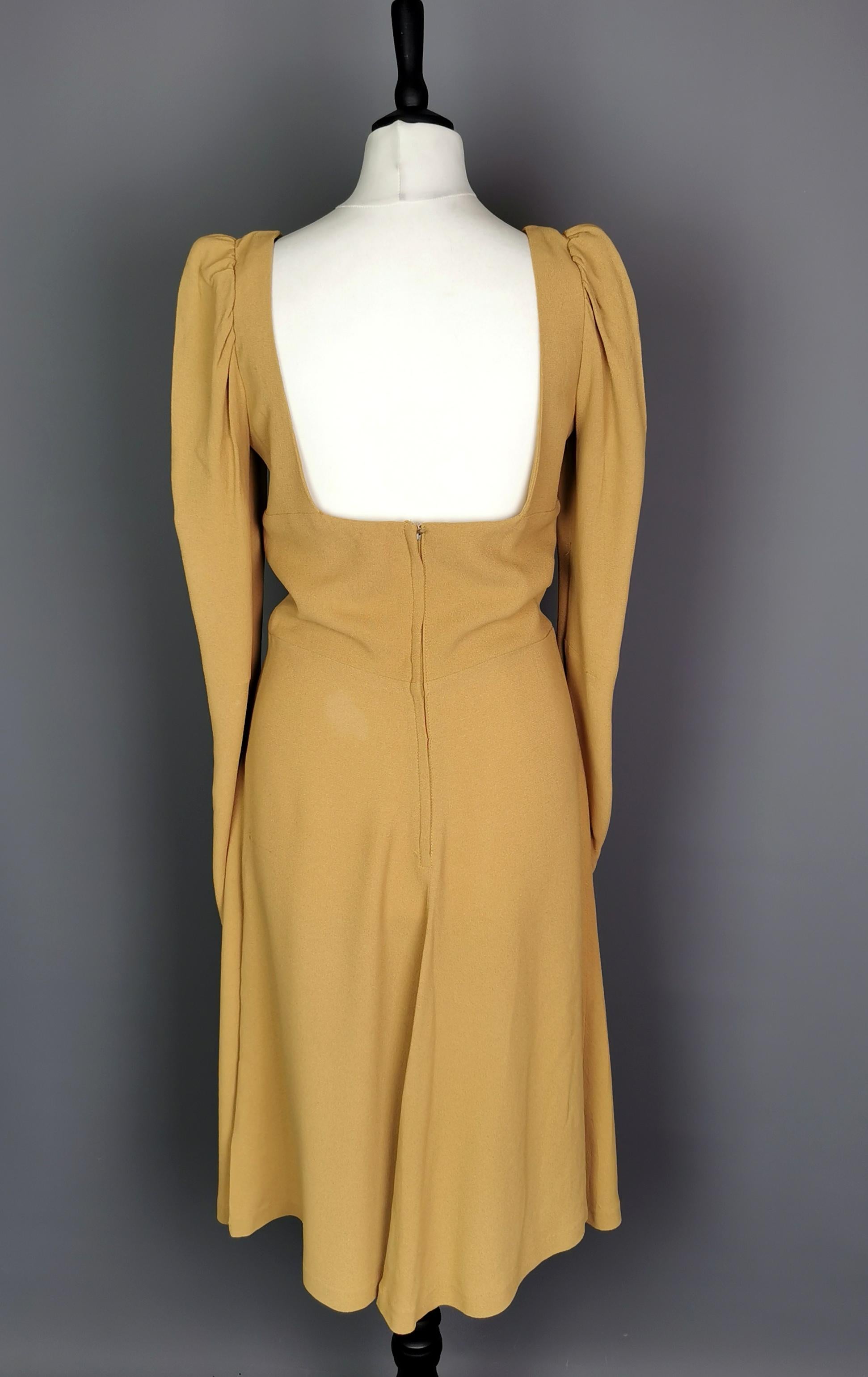 Women's Vintage 1970s Biba dress, mustard Yellow Biba For Sale