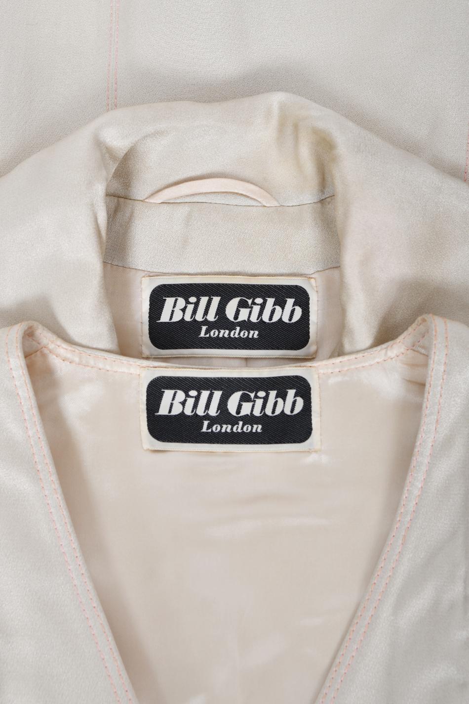 Bill Gibb Couture - Veste et gilet à manches moulantes en satin brodé vintage des années 1970  en vente 14