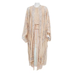 Vintage 1970's Bill Gibb Couture Peach & Lilac Lace Three-Piece Caftan Gown Set
