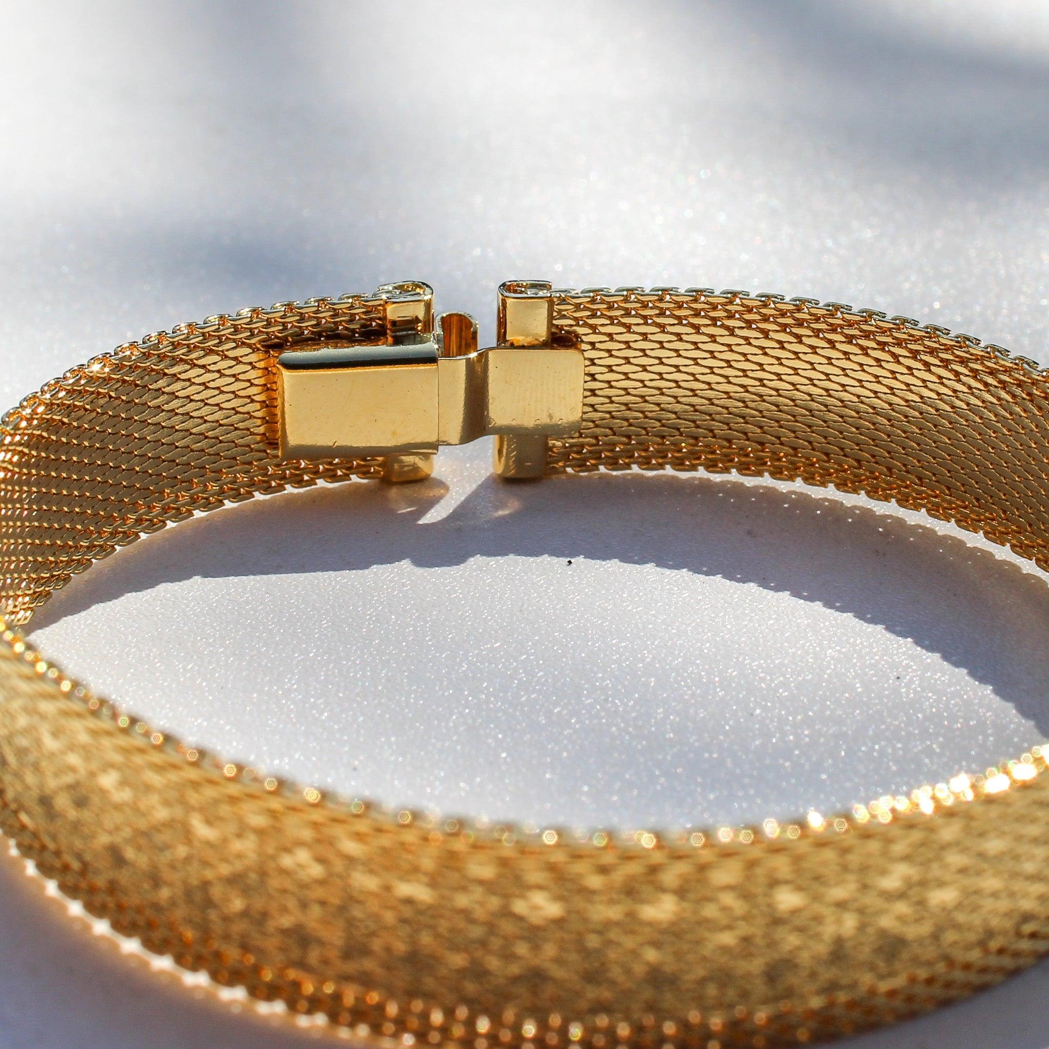Women's Vintage 1970s Bracelet - 18 Carat Gold Plated Deadstock