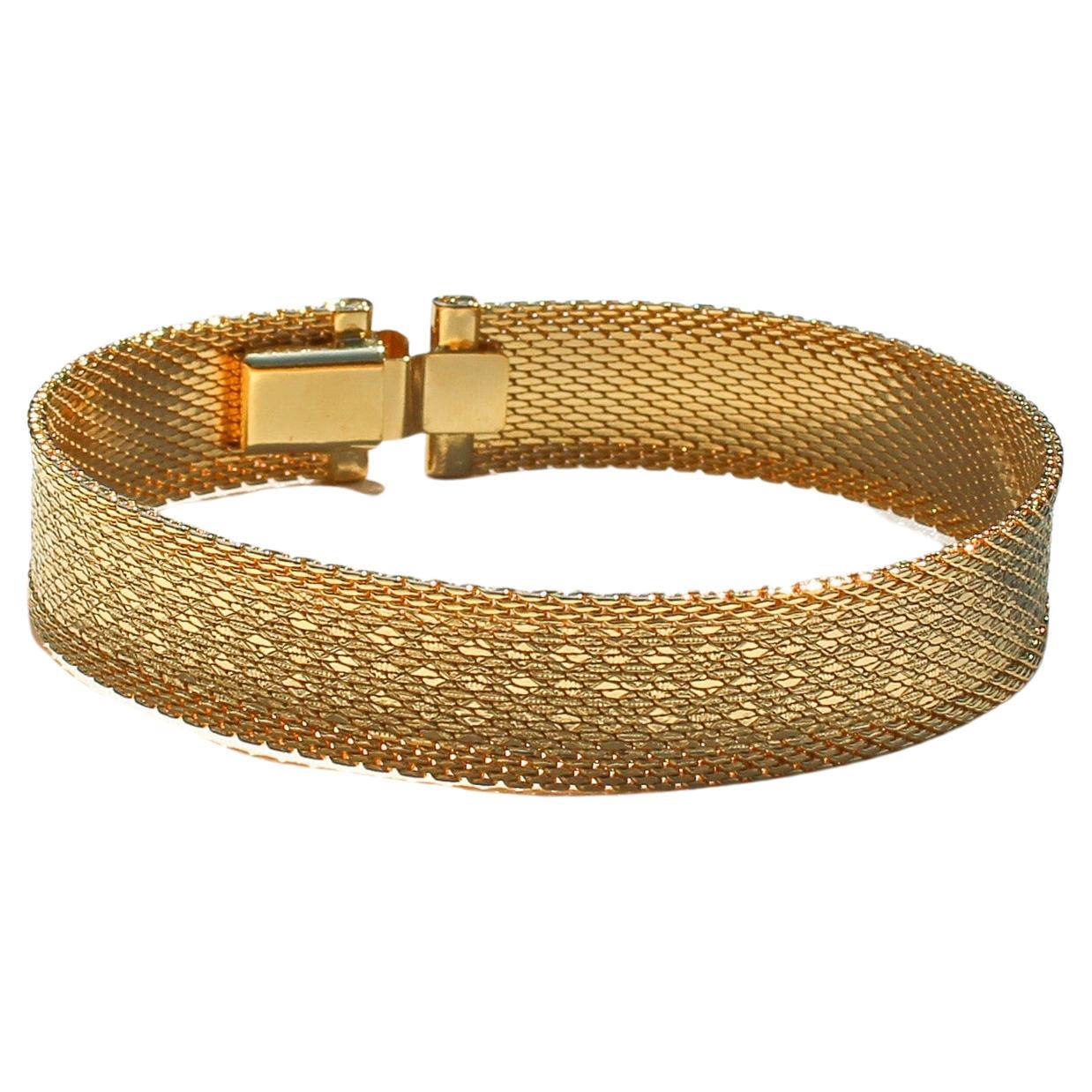 Vintage 1970s Bracelet - 18 Carat Gold Plated Deadstock For Sale at 1stDibs