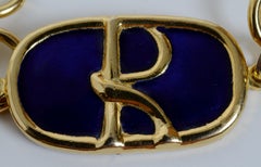 Vintage 1970's Armband von Roberta di Camerino, "R" Logo auf emailliertem Medaillon