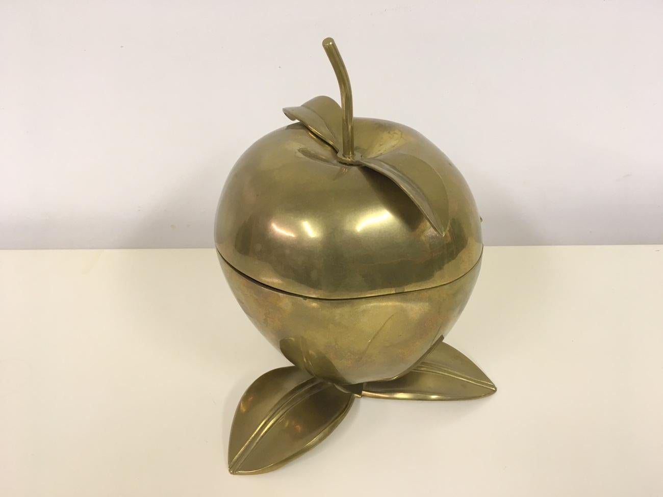 20th Century Vintage 1970s Brass Apple Keepsake Bowl