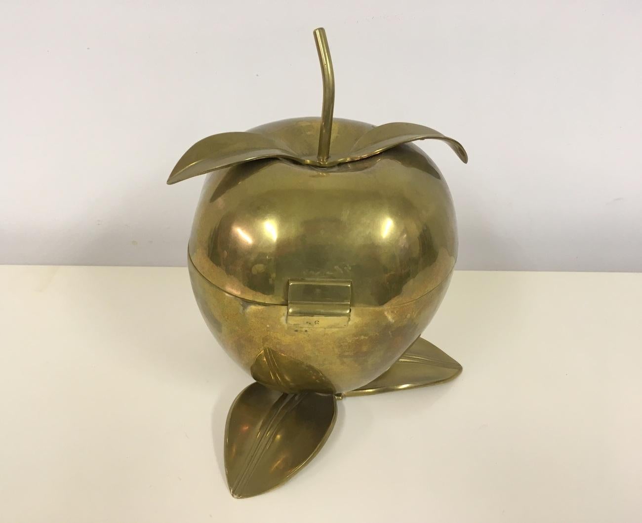 Vintage 1970s Brass Apple Keepsake Bowl 1