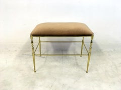 Vintage 1970s Brass Dressing Table Stool