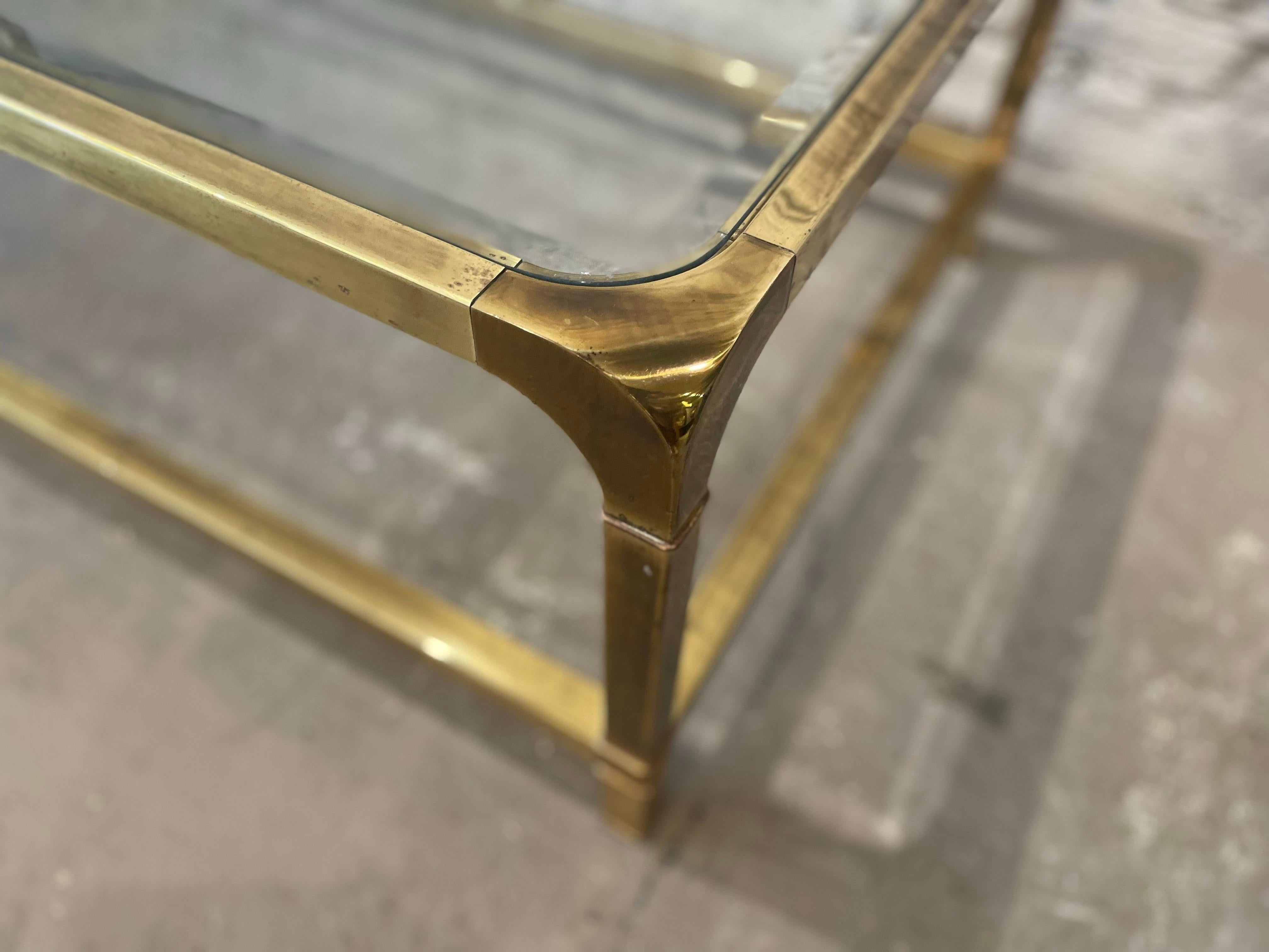 Vintage 1970s Brass Mastercraft Style Coffee Table For Sale 4