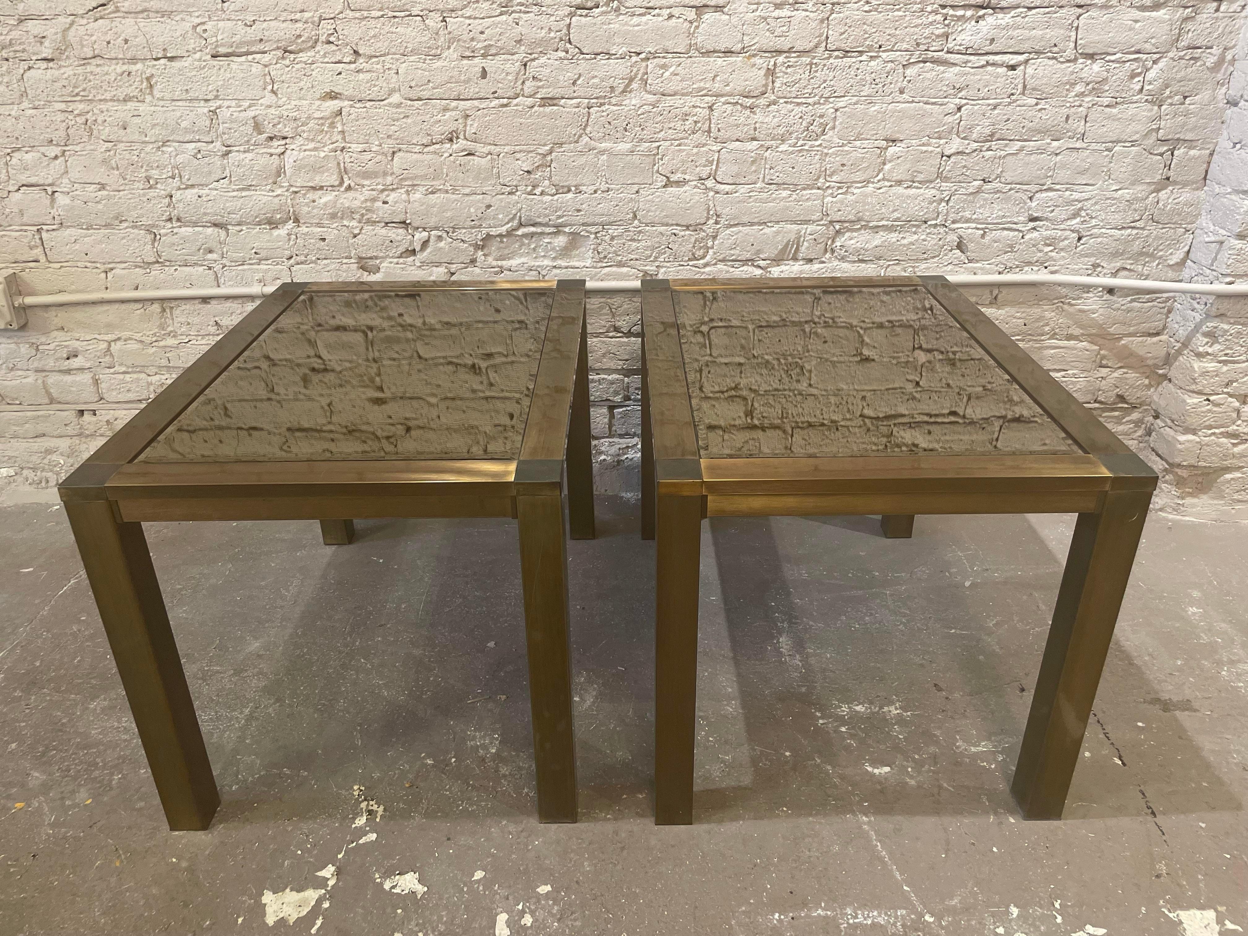 Vintage 1970s Brass Side Tables - a Pair For Sale 4