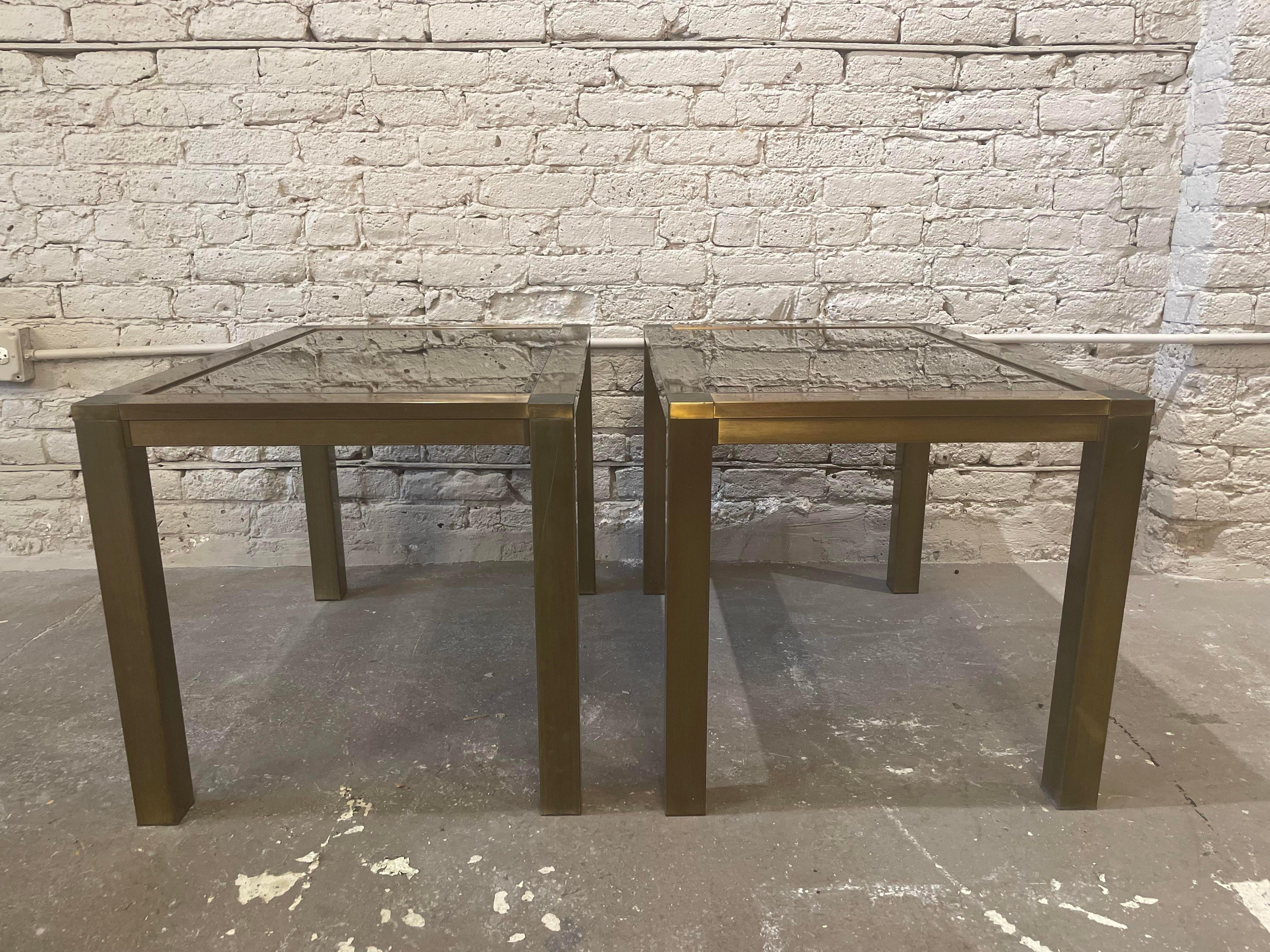 Vintage 1970s Brass Side Tables - a Pair For Sale 5