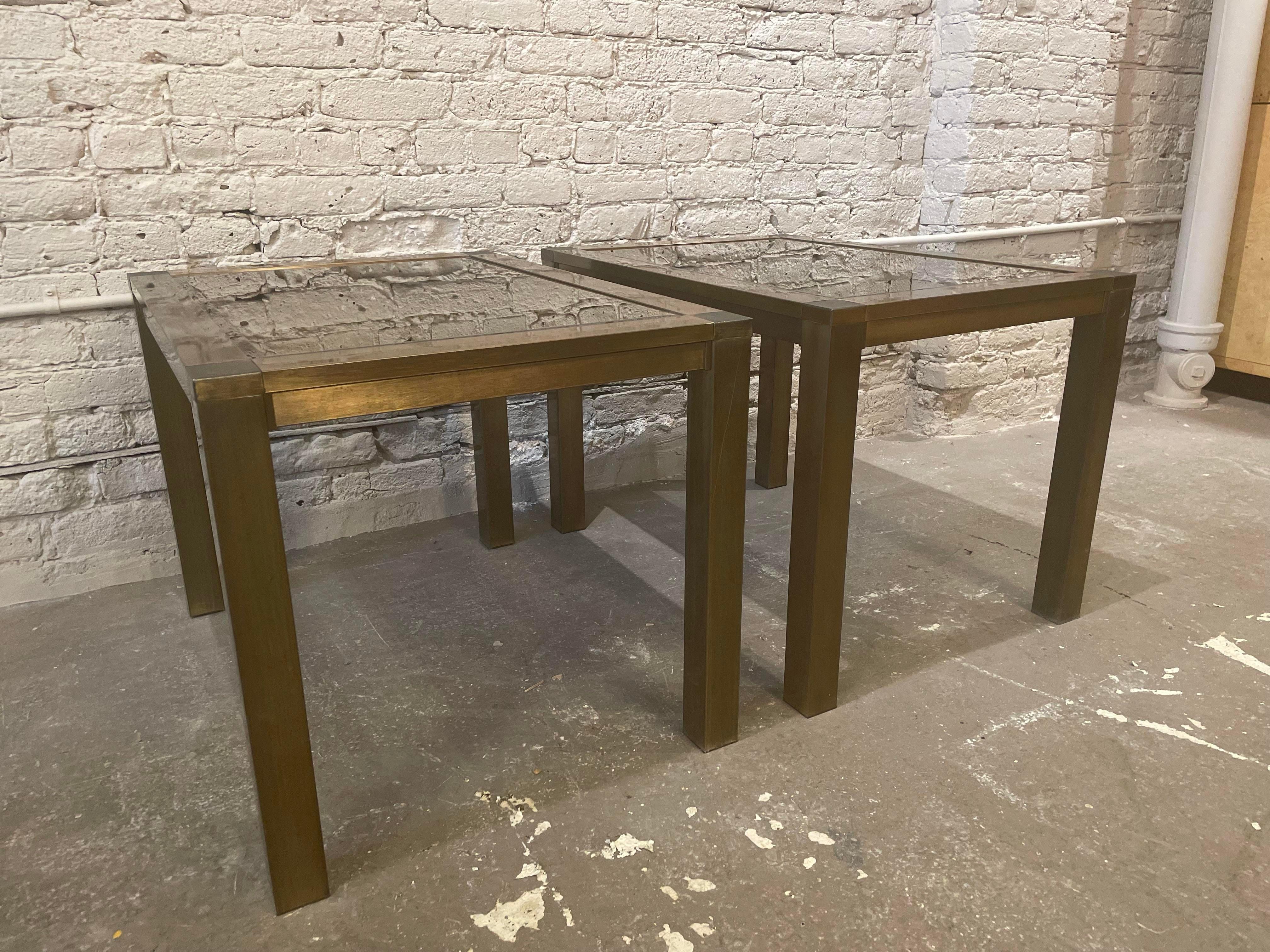 Vintage 1970s Brass Side Tables - a Pair For Sale 1