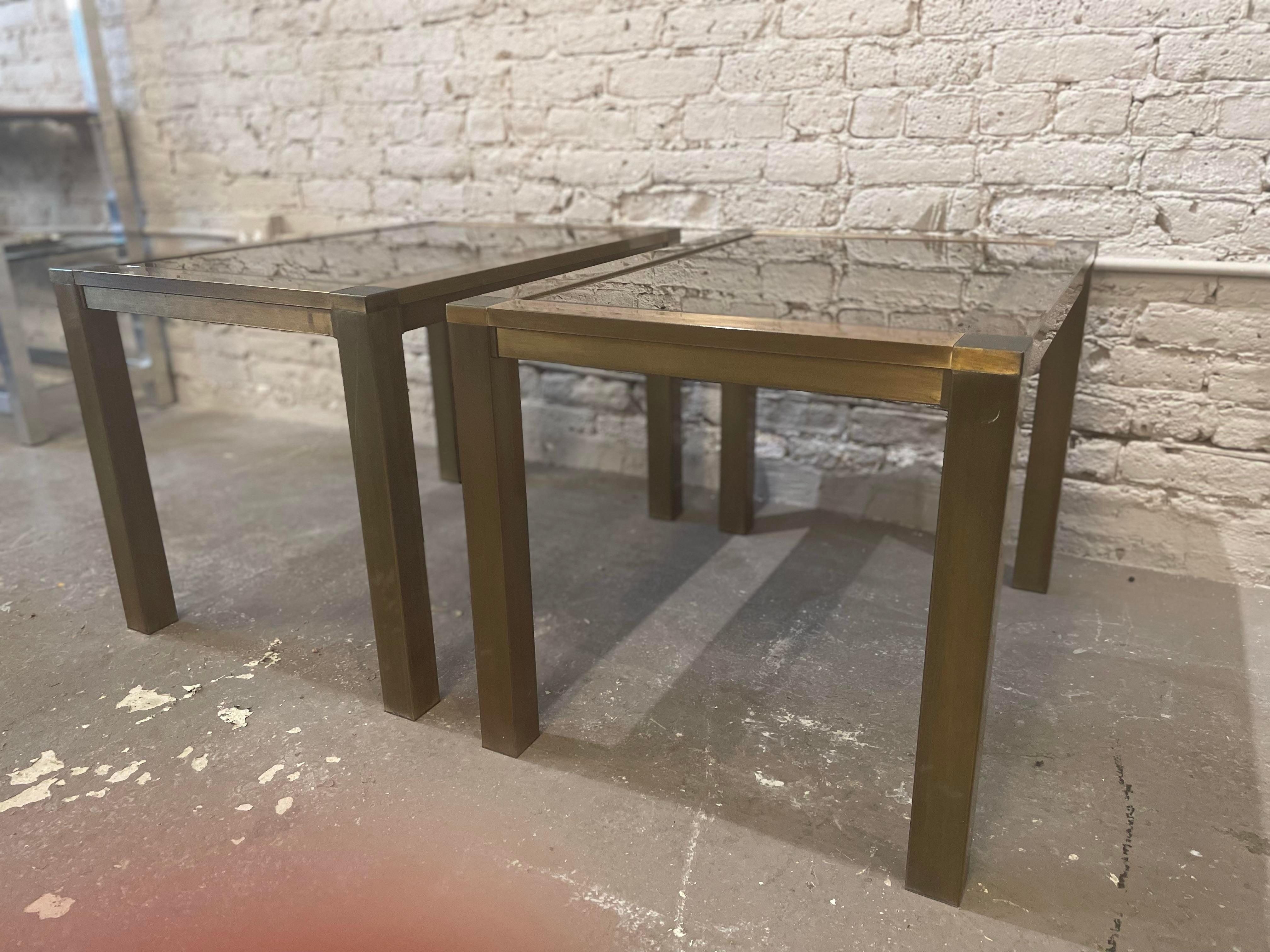 Vintage 1970s Brass Side Tables - a Pair For Sale 3