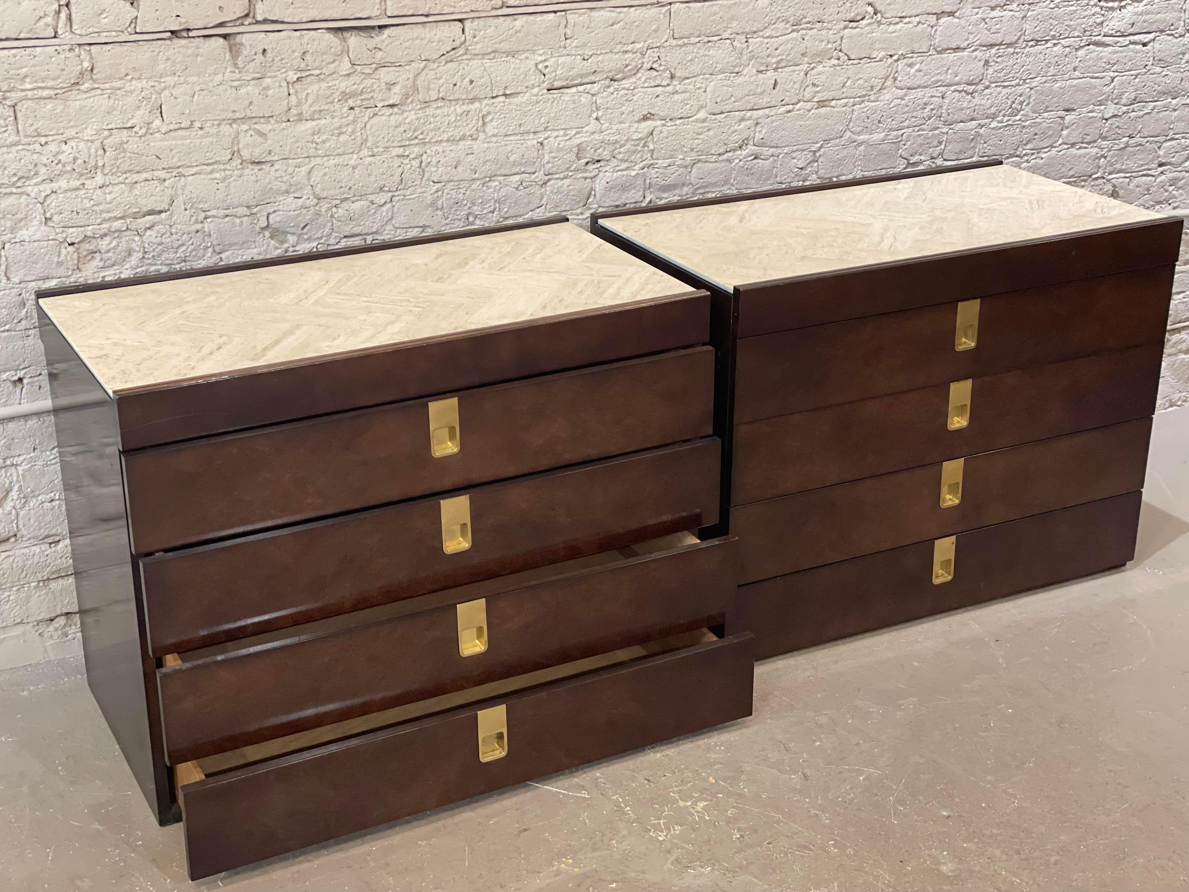 Vintage Mid Century 1970s Brian Palmer for Baker Nightstands - Set of 2 In Good Condition In Chicago, IL