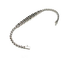 Vintage 1970's Brilliant Cut Diamonds 14 Kt White Gold Flexible Link Bracelet