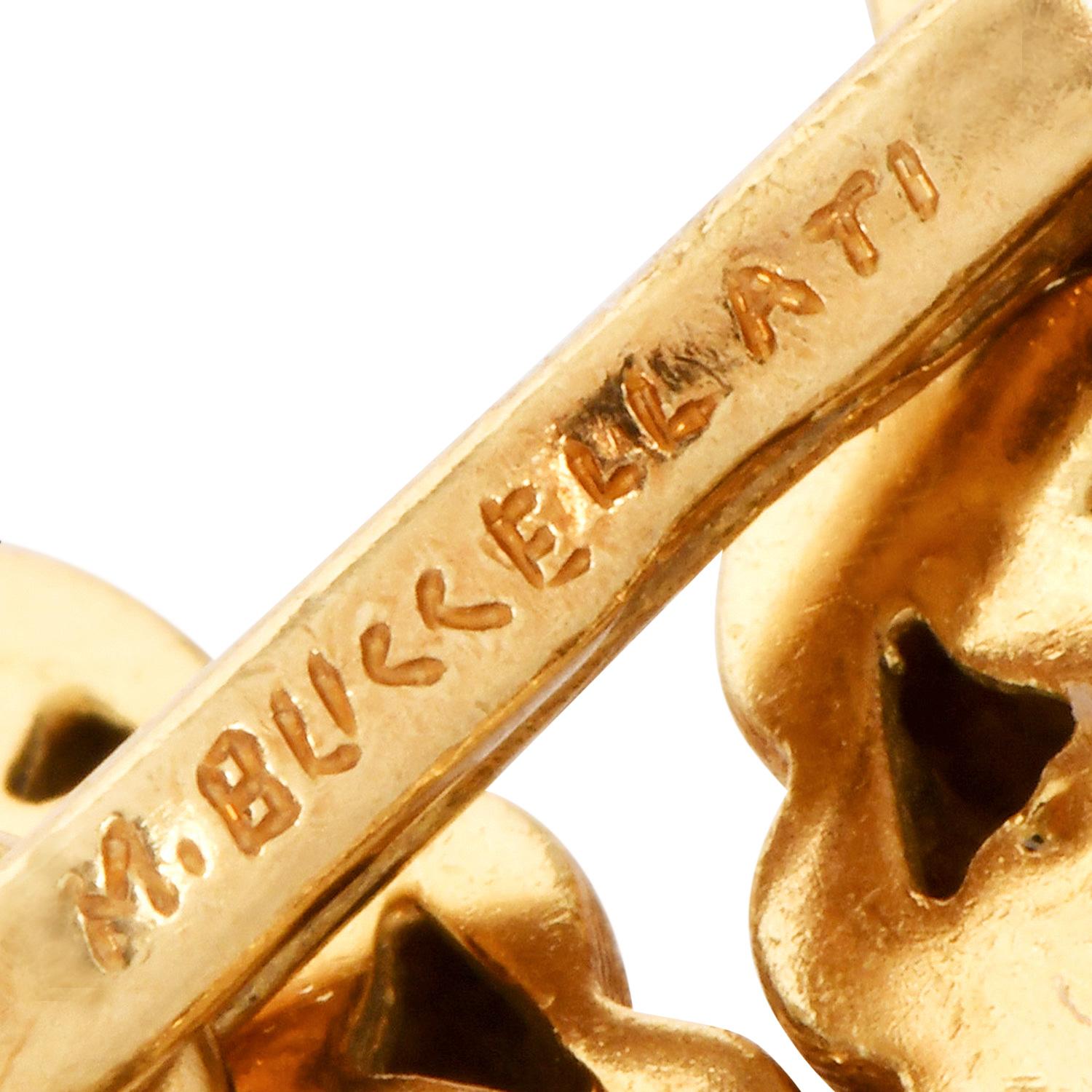Vintage 1970er Jahre Buccellati 18K Gold Oval geriffelte Manschettenknöpfe im Angebot 2