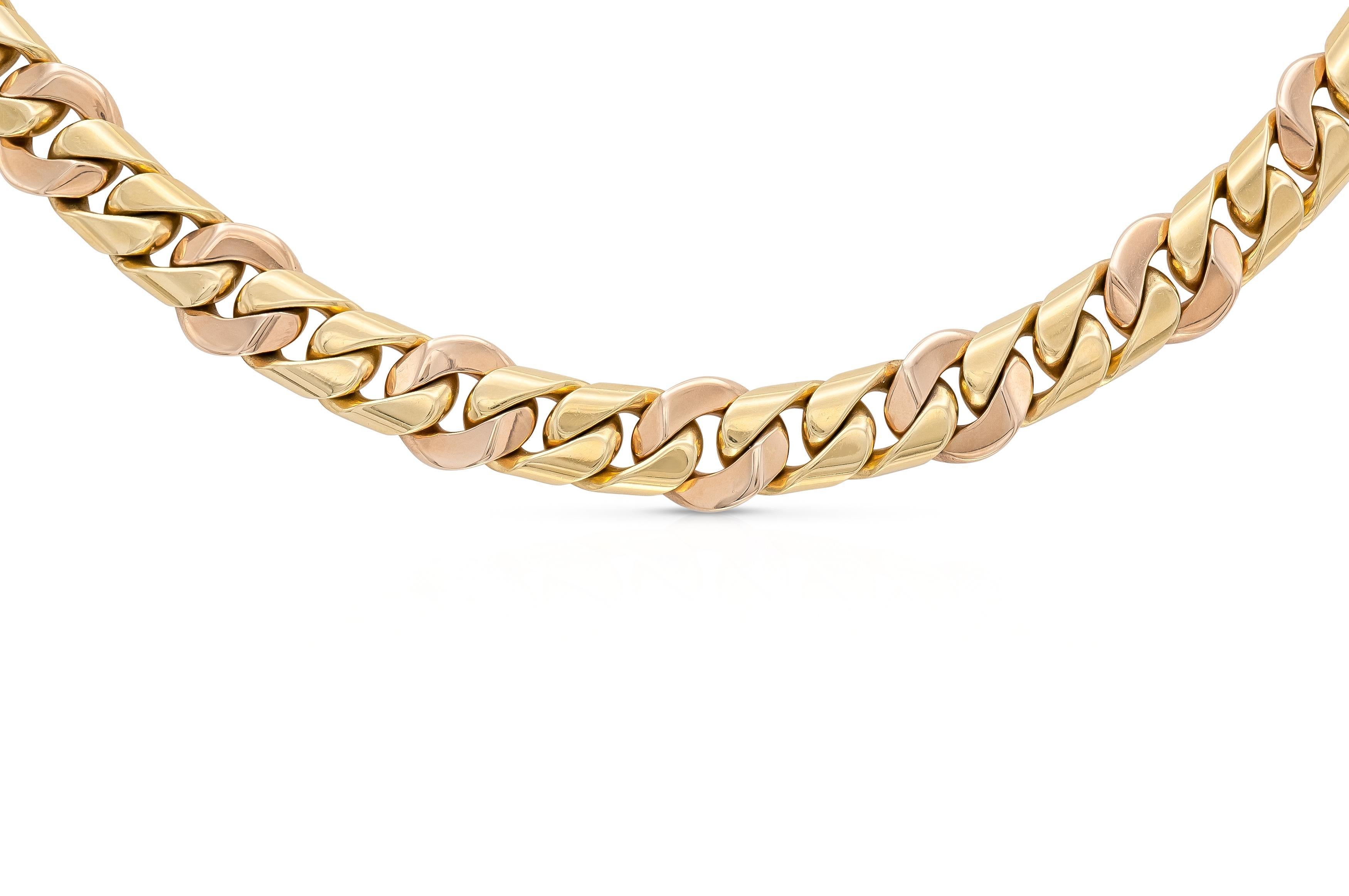Collar de cadena de oro de dos tonos Bvlgari vintage de los años 70 en Bueno estado para la venta en New York, NY