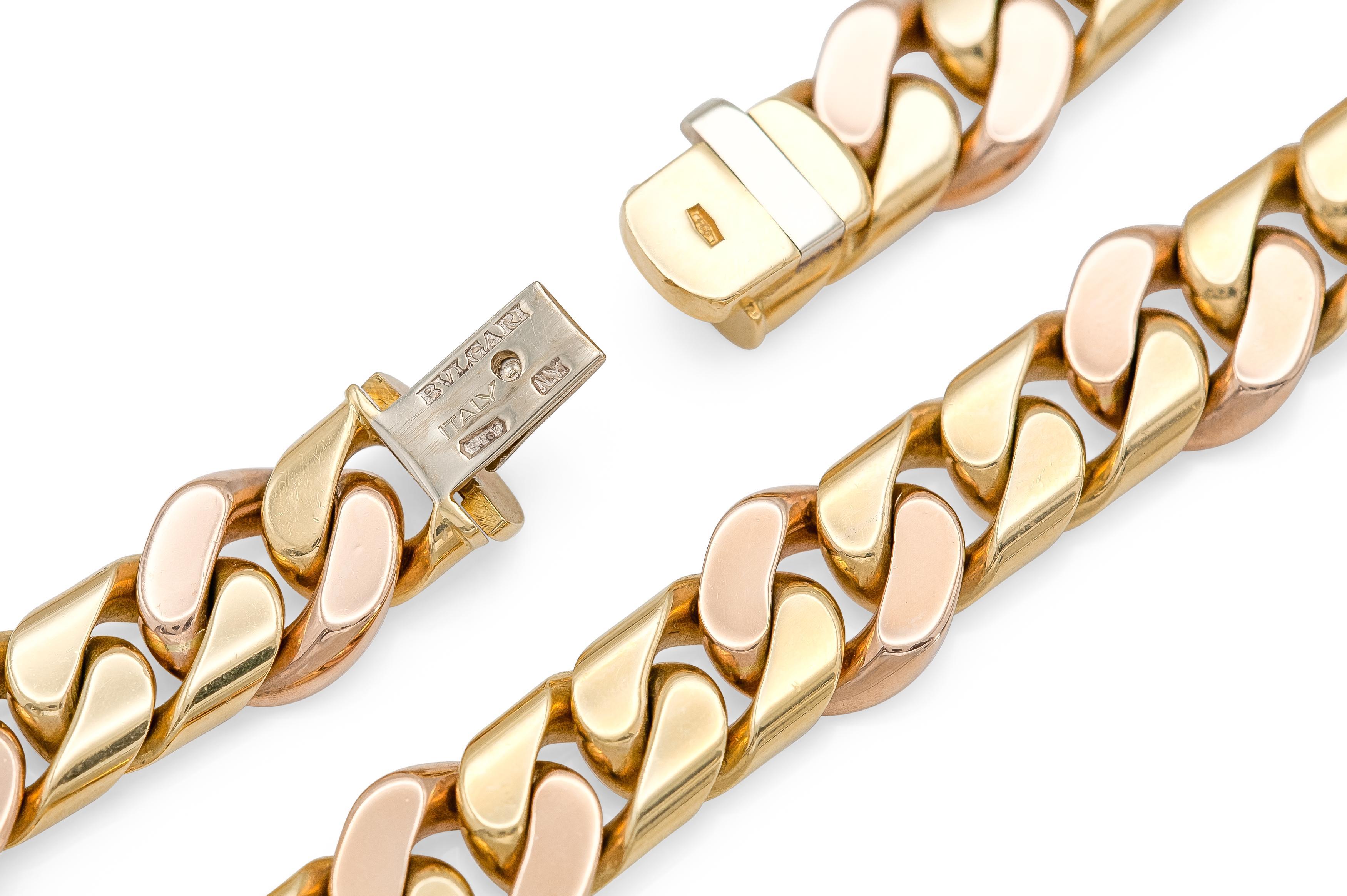 De las mujeres Collar de cadena de oro de dos tonos Bvlgari vintage de los años 70 en venta