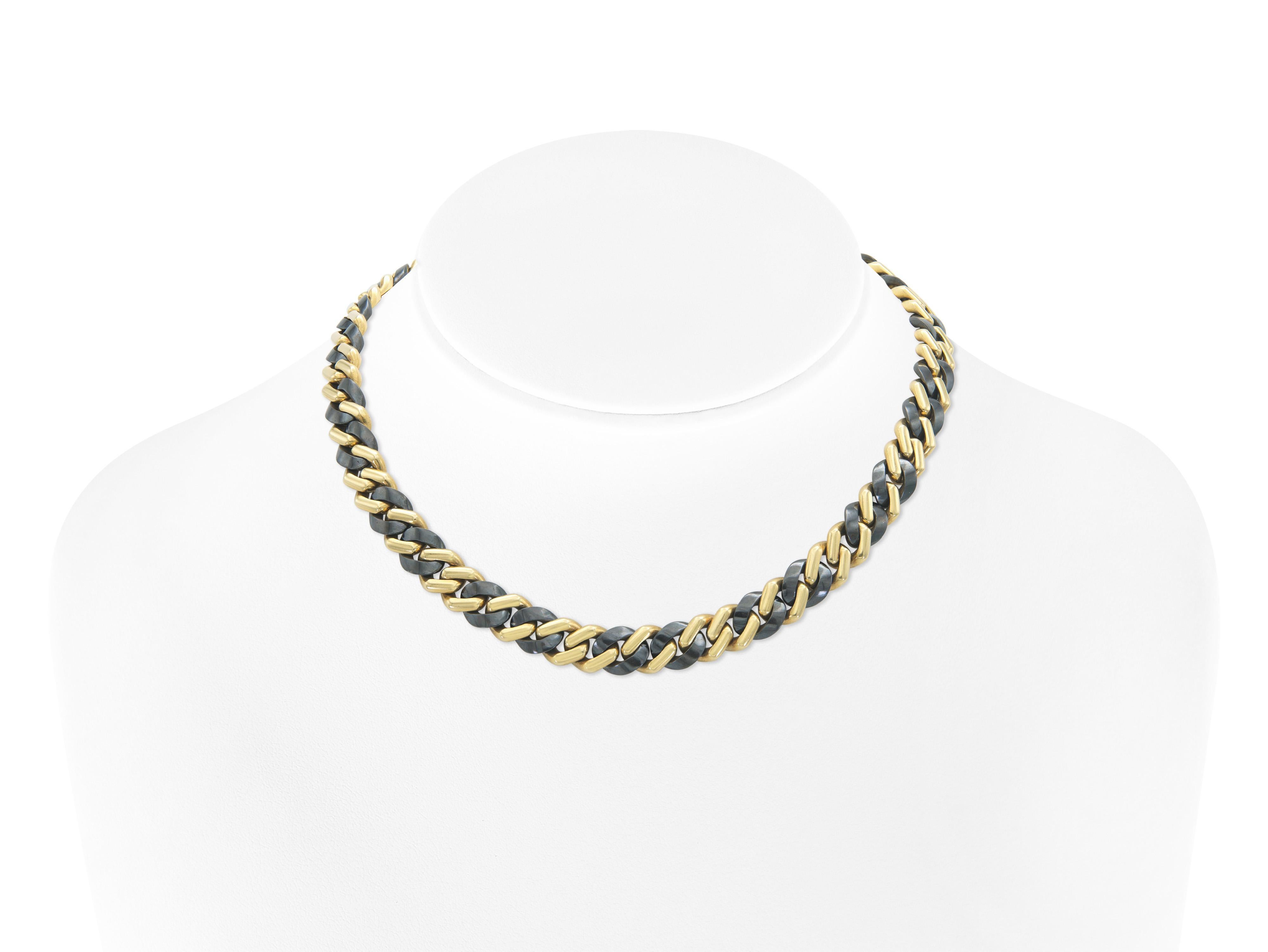 Vintage By 1970 Collana a catena a due tonalità di Bvlgari In condizioni buone in vendita a New York, NY