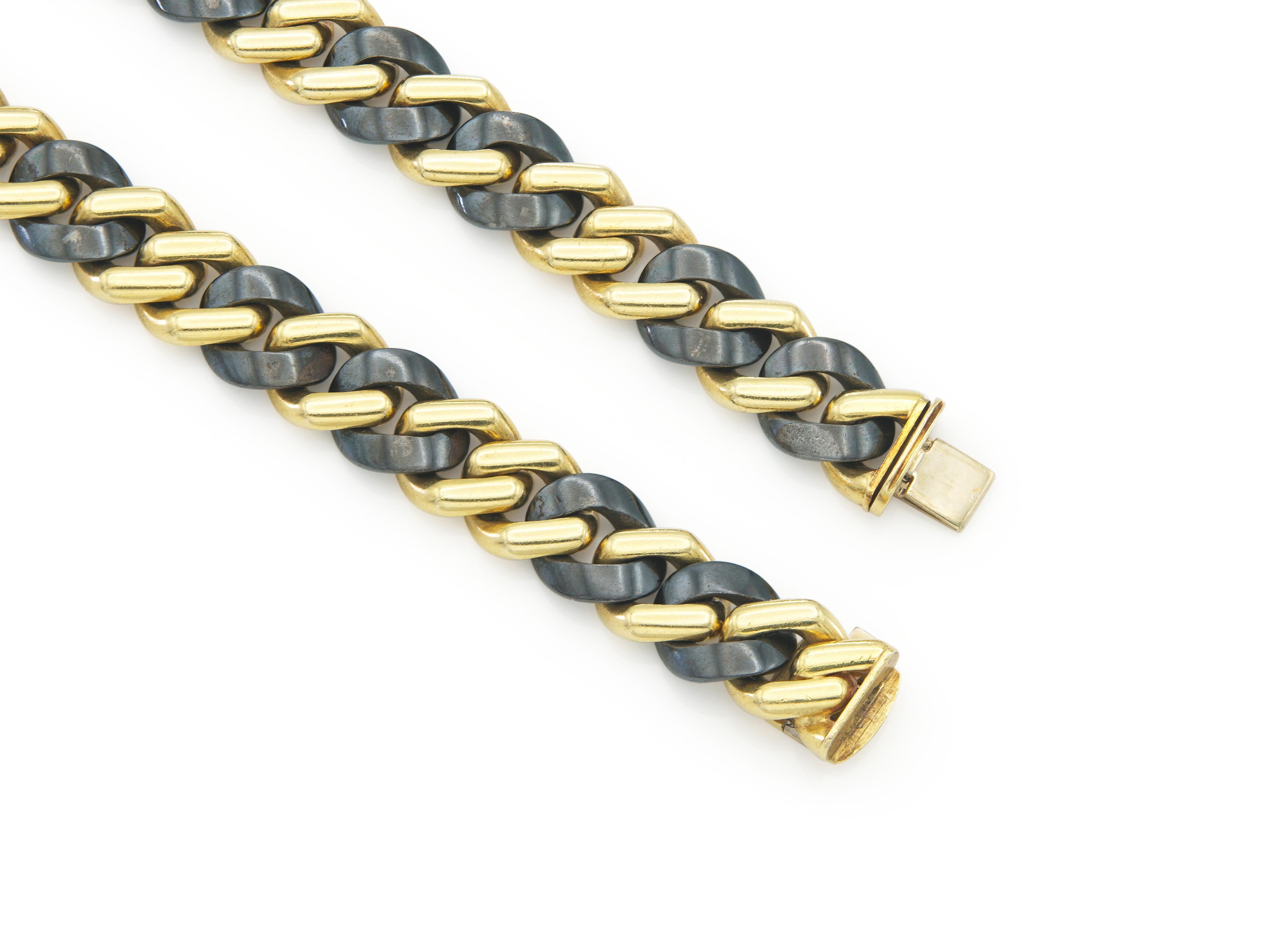 Donna Vintage By 1970 Collana a catena a due tonalità di Bvlgari in vendita