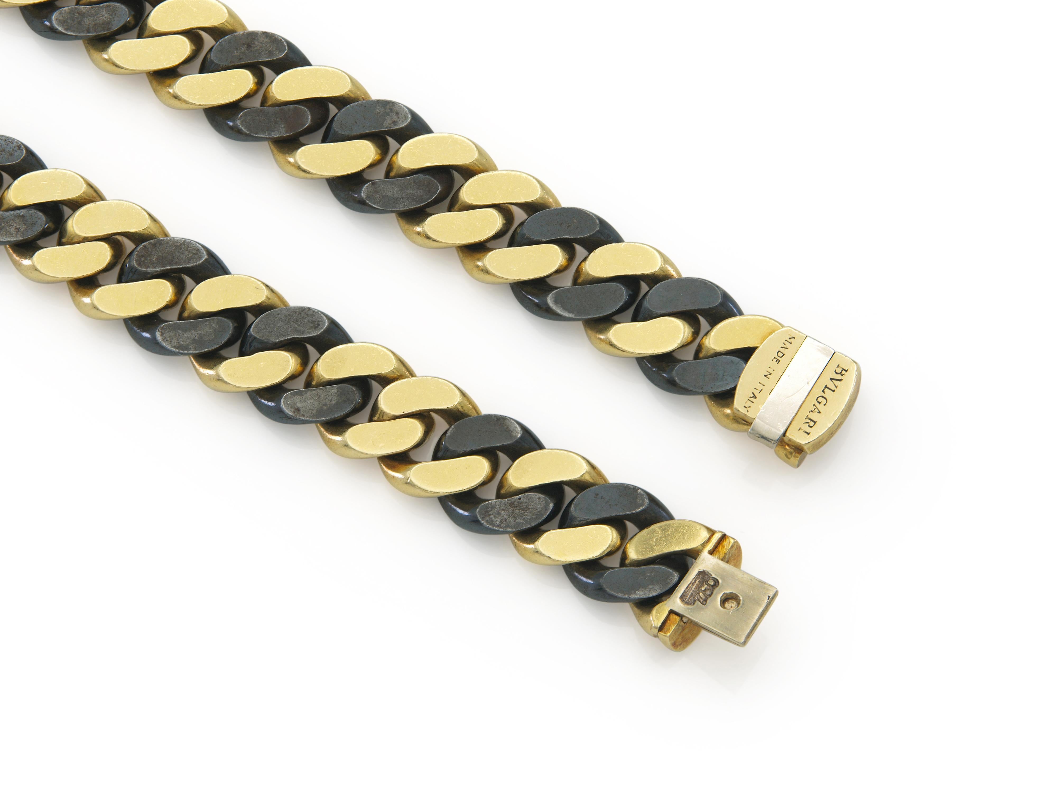 Vintage By 1970 Collana a catena a due tonalità di Bvlgari in vendita 1