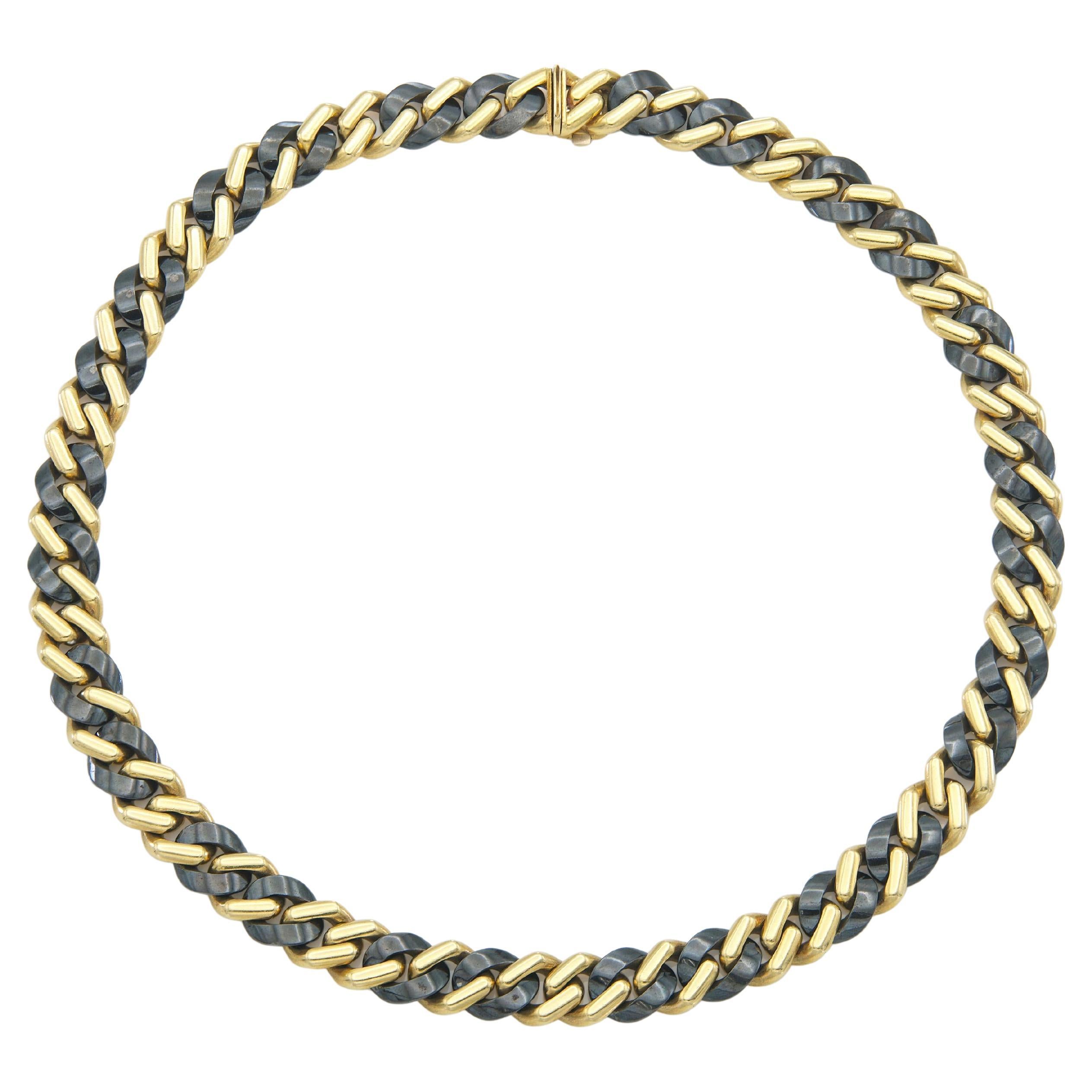 Vintage 1970 Bvlgari Collier en chaîne à maillons bicolores