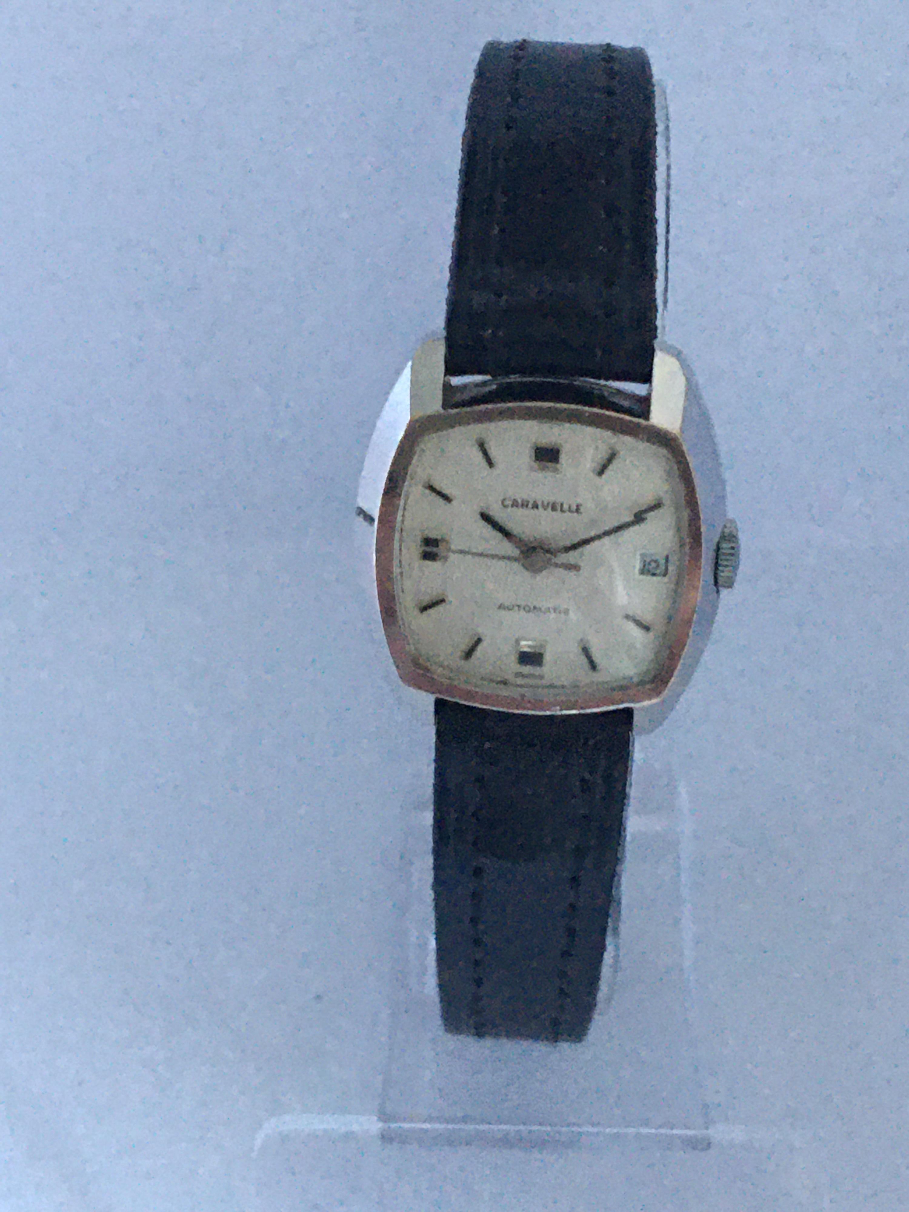Vintage 1970s Caravelle Automatic Ladies Swiss Watch For Sale 4
