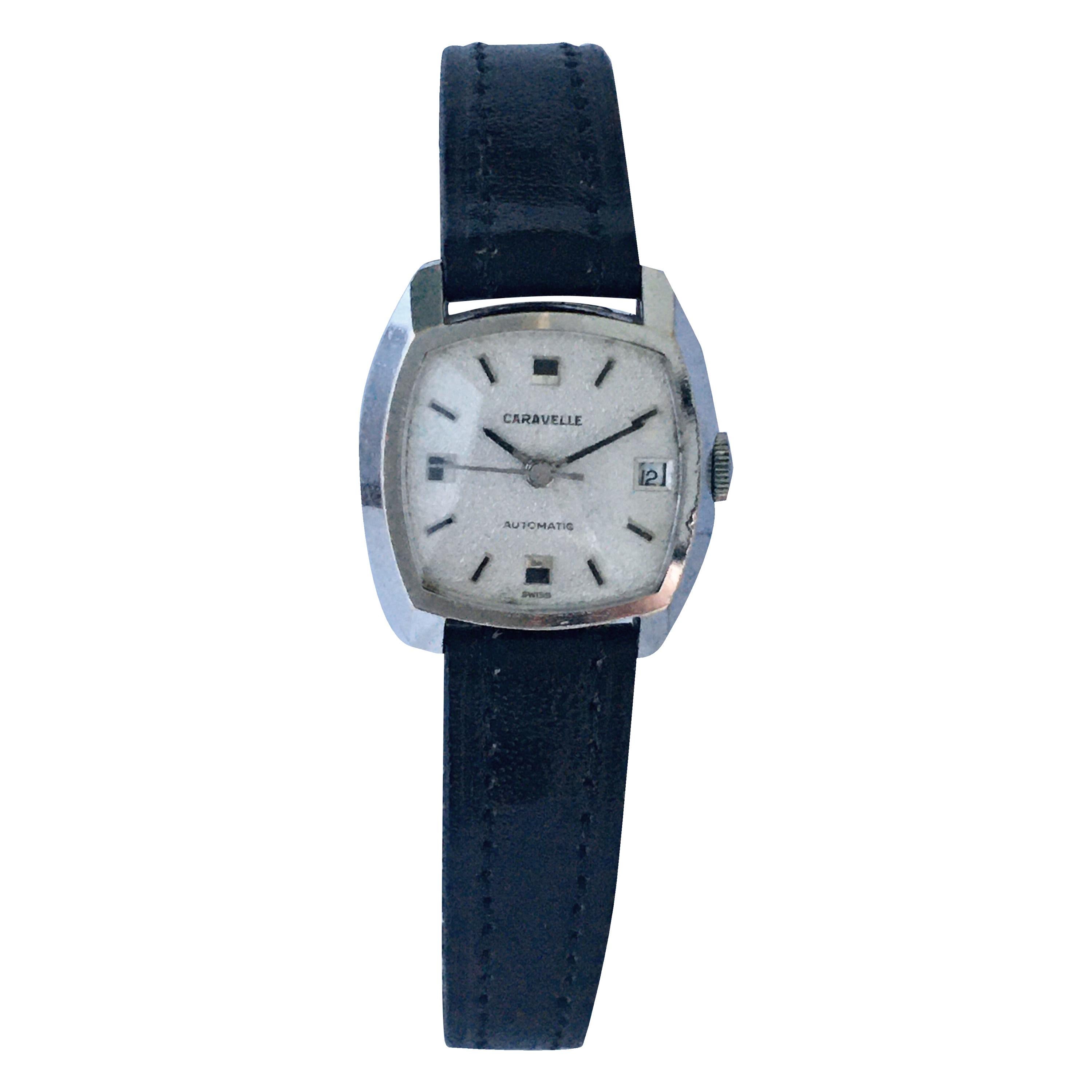 Vintage 1970s Caravelle Automatic Ladies Swiss Watch For Sale