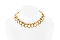 Vintage 1970s Carlo Weingrill Gold Heart Link Necklace