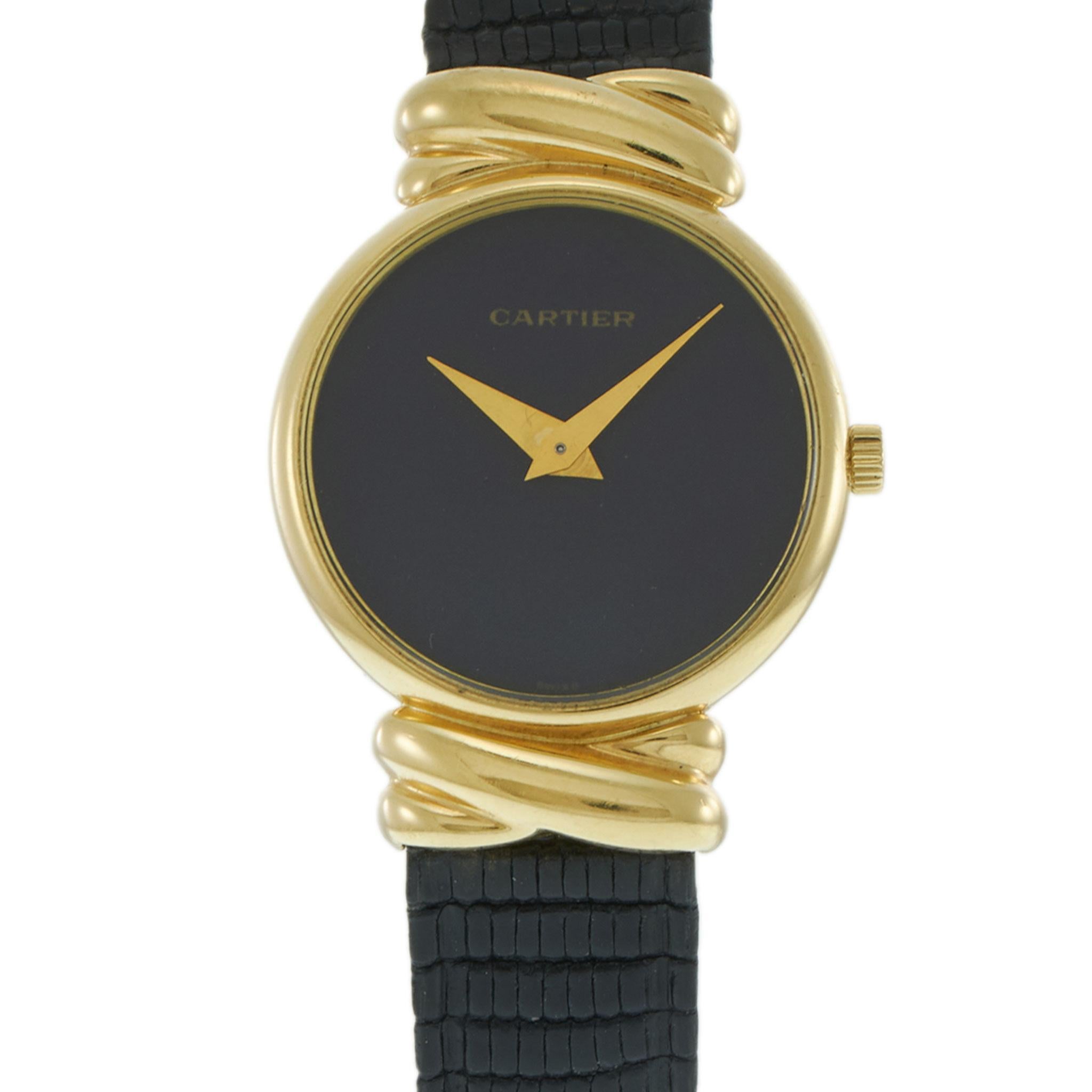 Orologio d'epoca Cartier 18KT del 1970 - Vento manuale Cal. 96 In condizioni buone in vendita a New York, NY