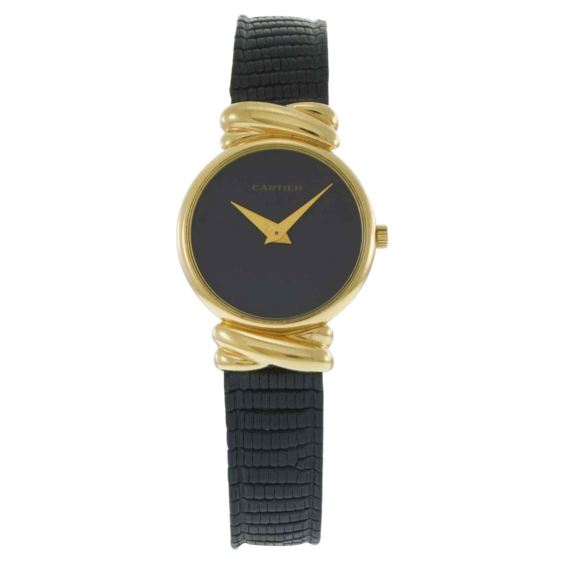 Reloj de vestir Cartier vintage de 1970 de 18 quilates - cuerda manual Cal. 96